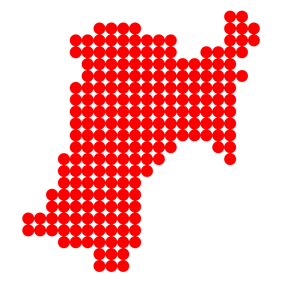 宮城県の無料フリーイラスト|ドット・丸3(赤)