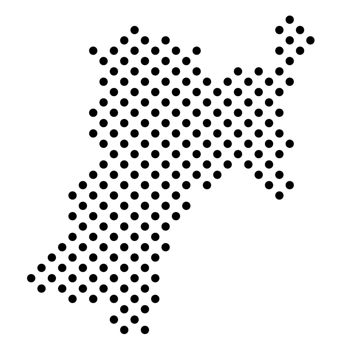 宮城県の無料フリーイラスト｜ドット・丸4(黒)