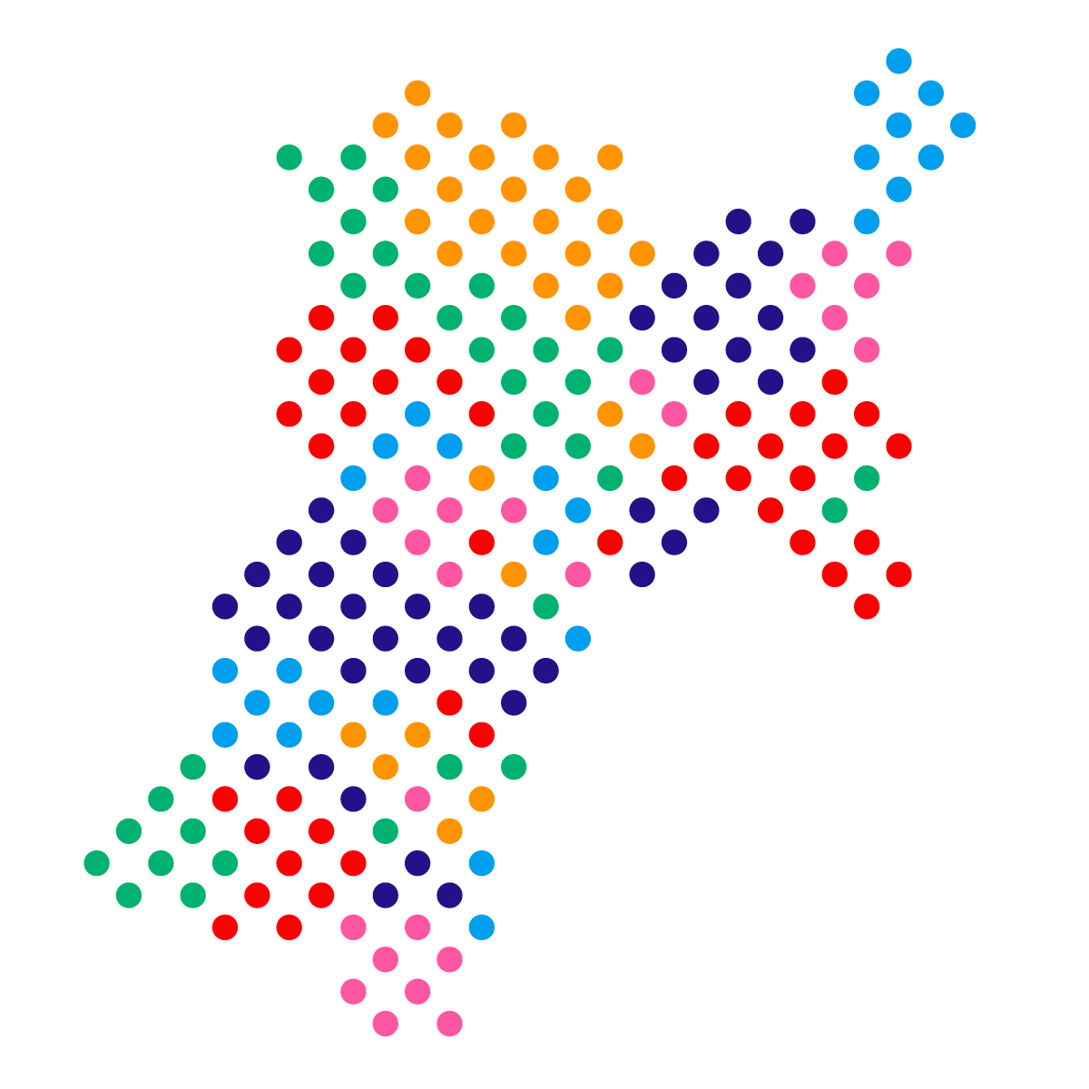 宮城県の無料フリーイラスト｜ドット・丸4(カラフル)