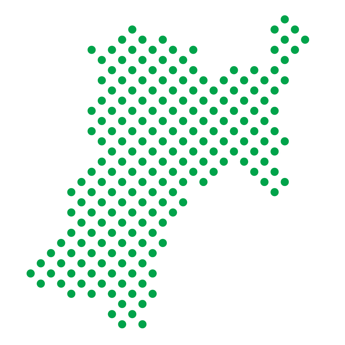 宮城県の無料フリーイラスト|ドット・丸4(緑)