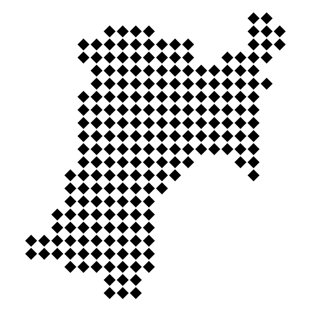 宮城県の無料フリーイラスト｜ドット・四角4(黒)