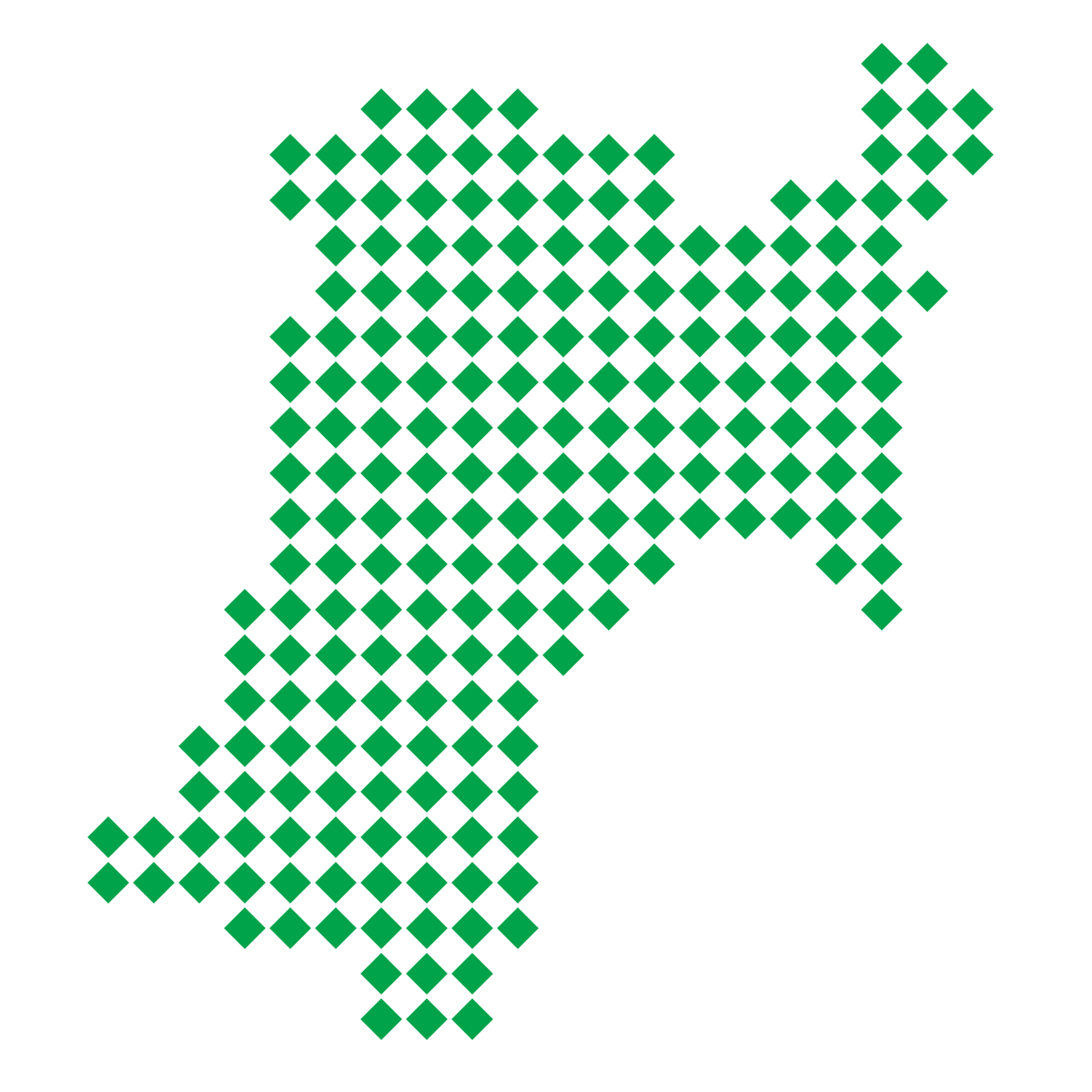 宮城県の無料フリーイラスト|ドット・四角4(緑)