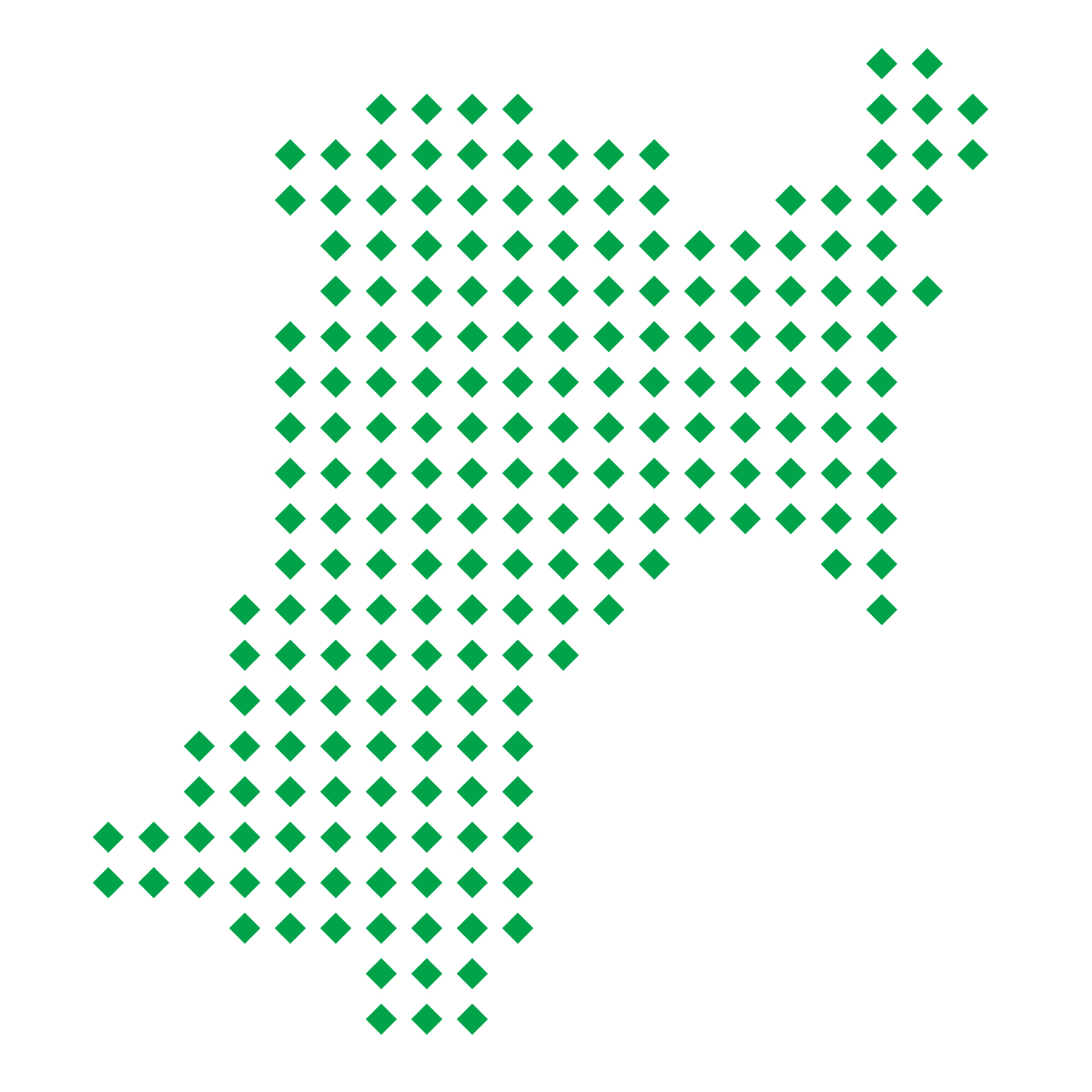 宮城県の無料フリーイラスト|ドット・四角5(緑)