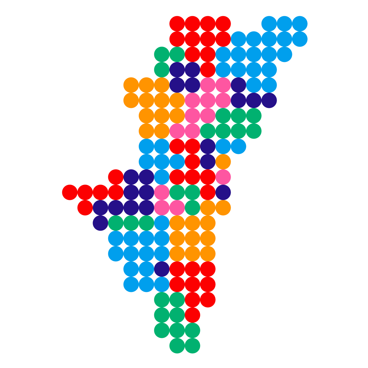 宮崎県の無料フリーイラスト｜ドット・丸3(カラフル)