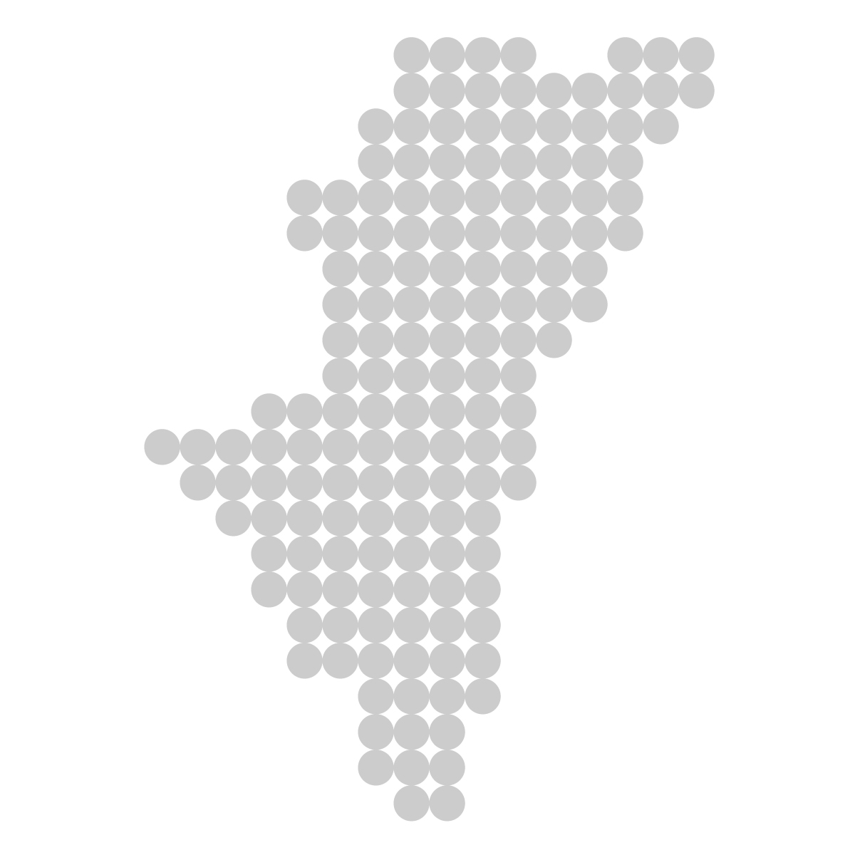 宮崎県の無料フリーイラスト|ドット・丸3(グレー)