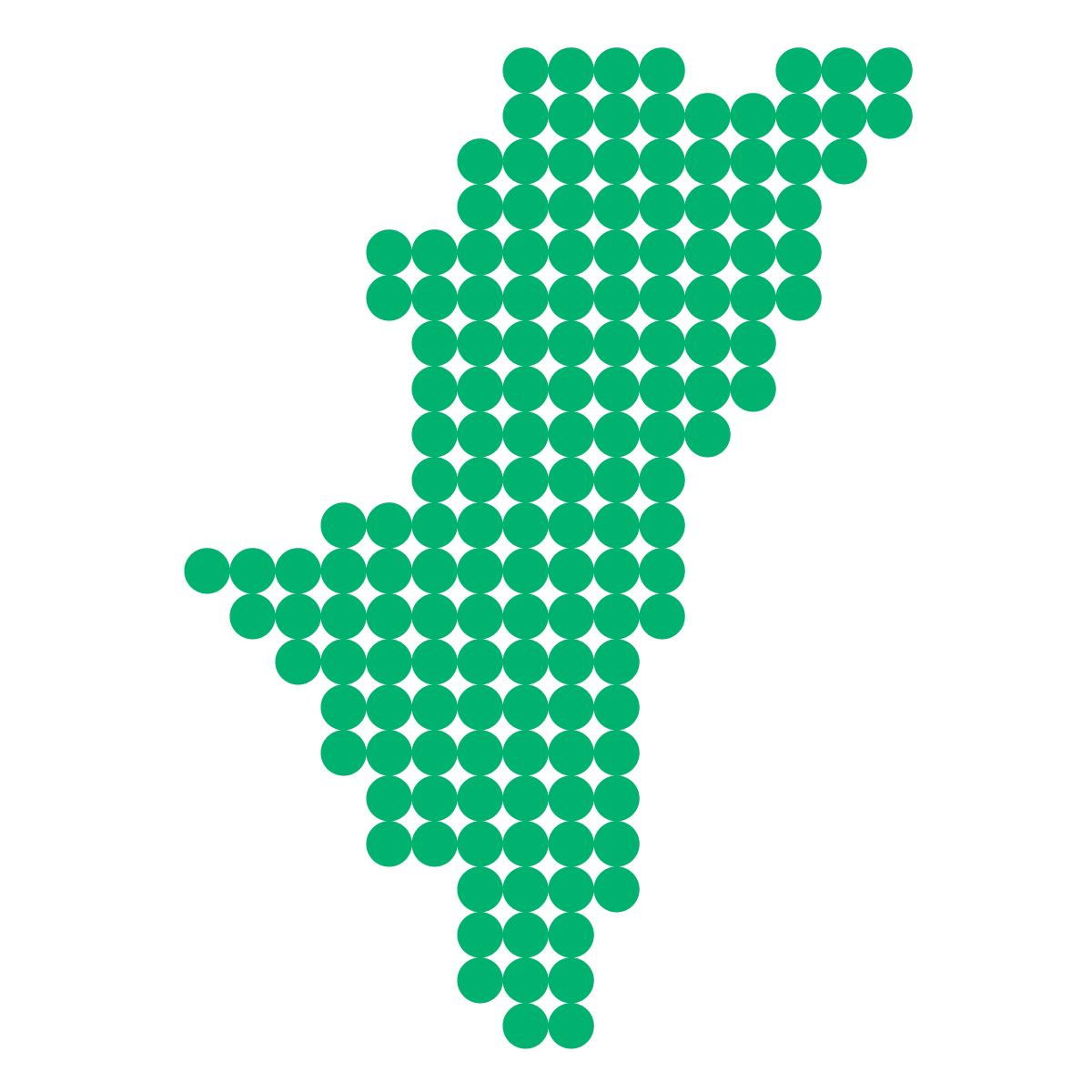 宮崎県の無料フリーイラスト｜ドット・丸3(緑)