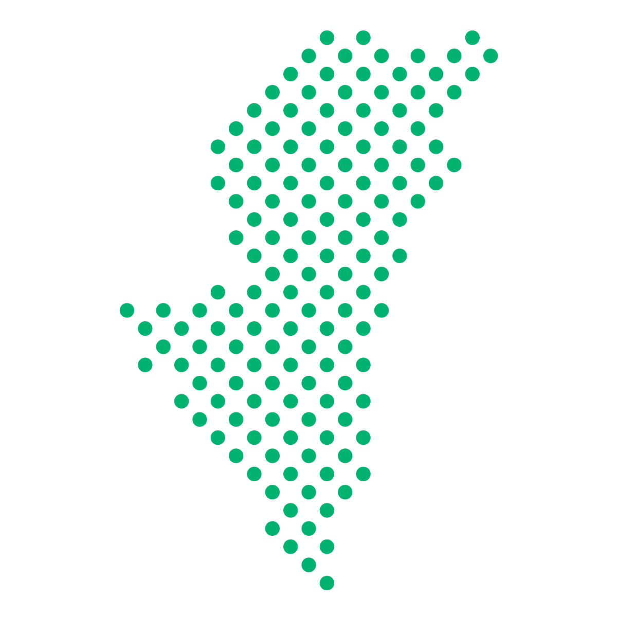 宮崎県の無料フリーイラスト|ドット・丸4(緑)