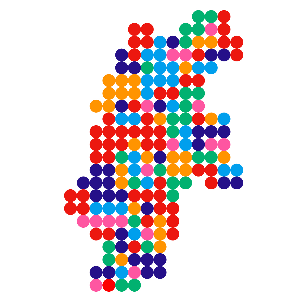 長野県の無料フリーイラスト｜ドット・丸3(カラフル)