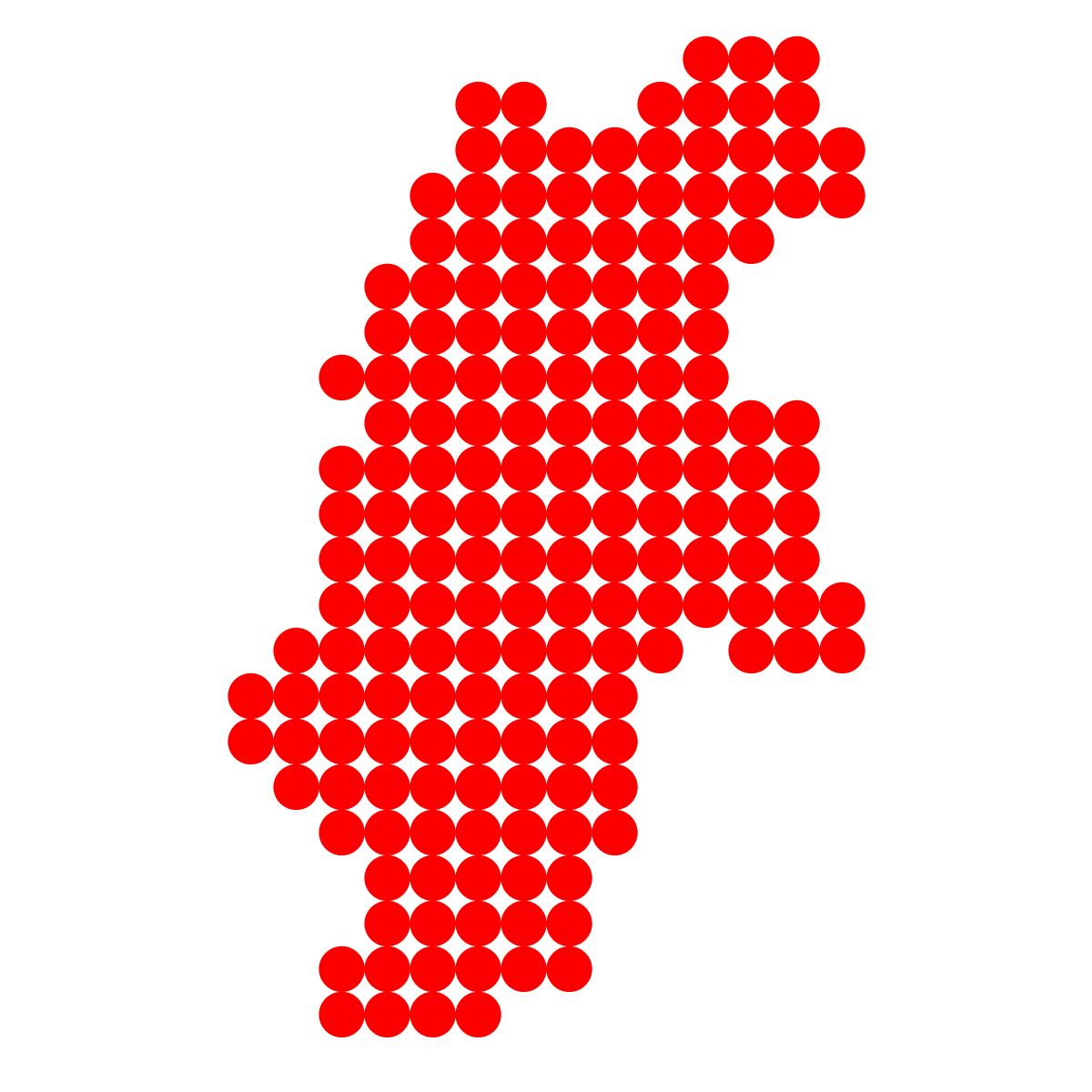 長野県の無料フリーイラスト｜ドット・丸3(赤)