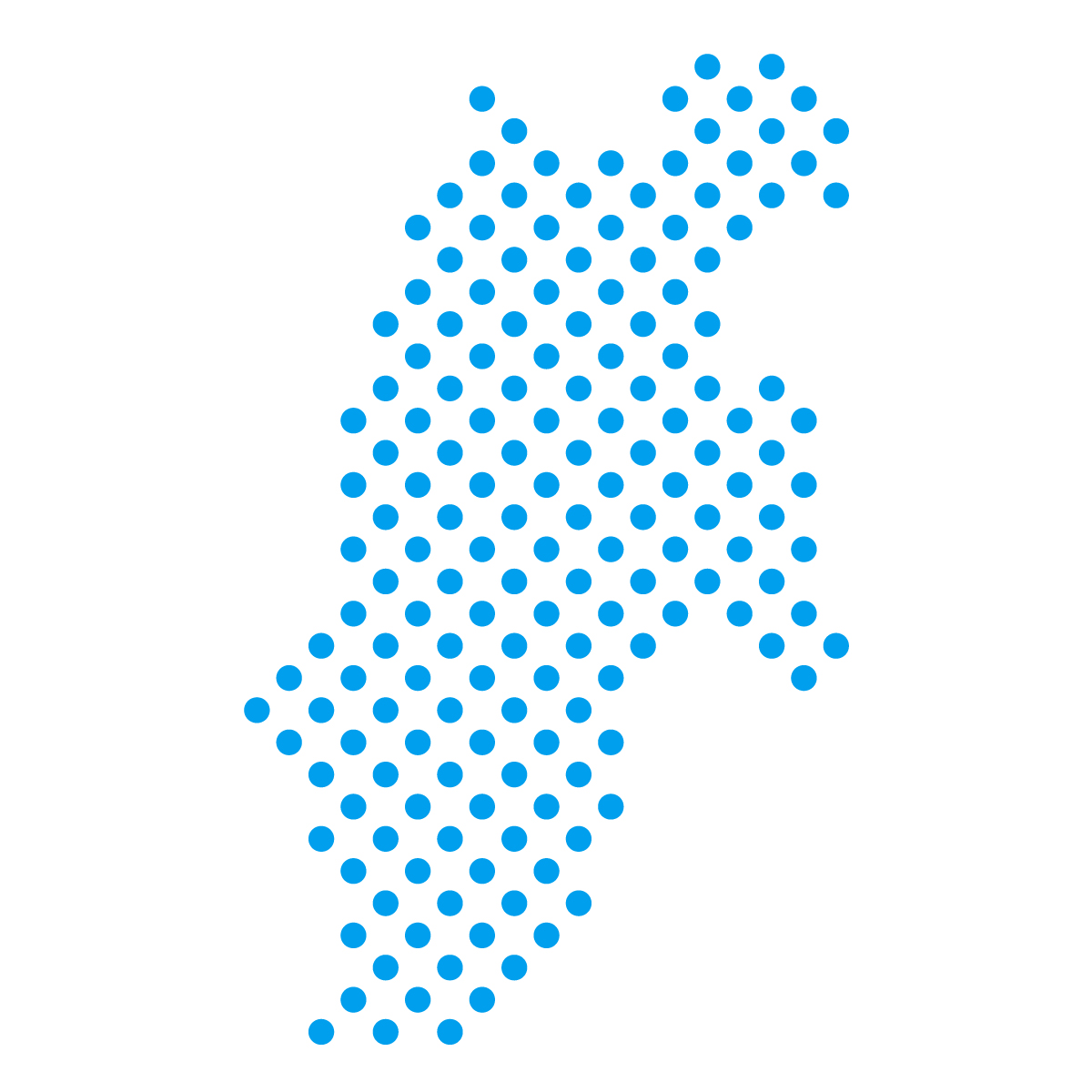 長野県の無料フリーイラスト｜ドット・丸4(青)