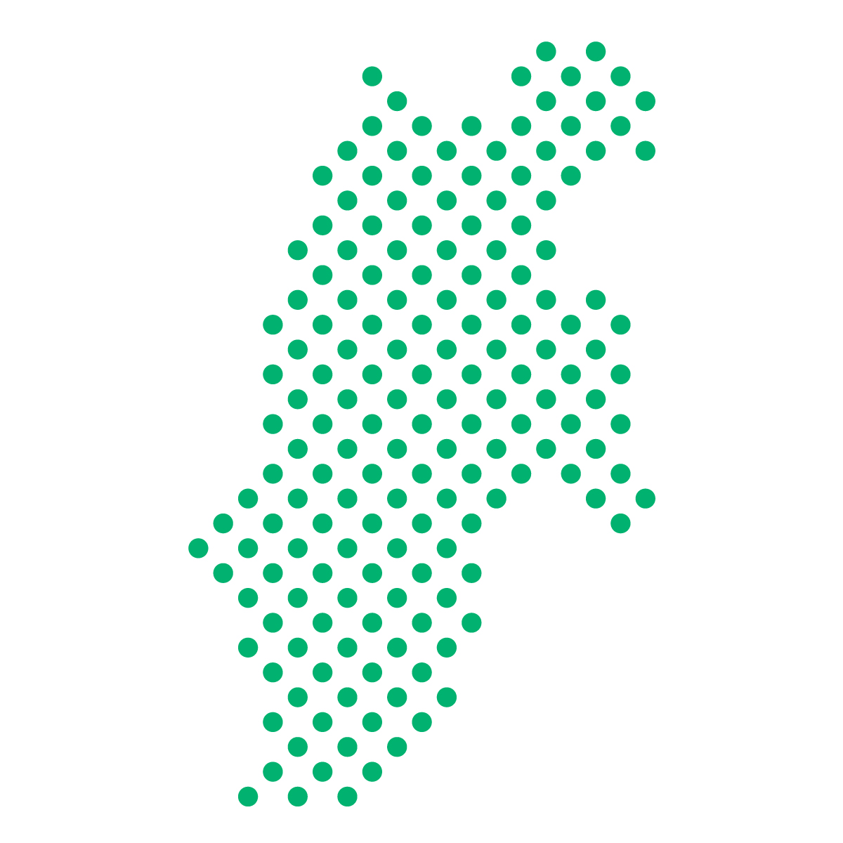 長野県の無料フリーイラスト|ドット・丸4(緑)