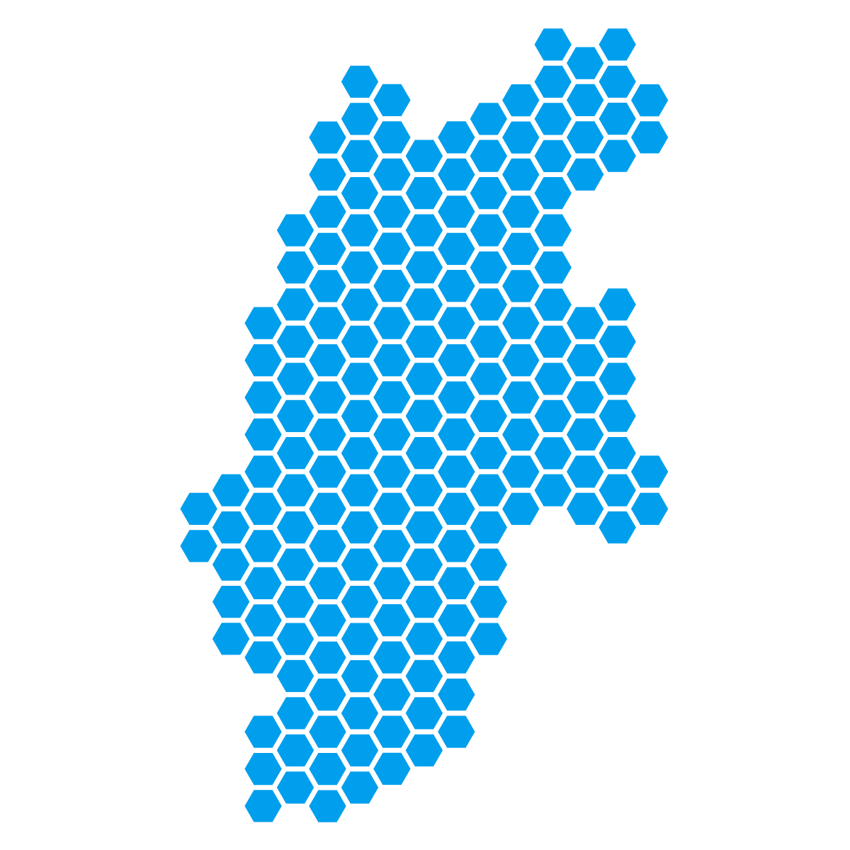 長野県の無料フリーイラスト｜ドット・六角(青)