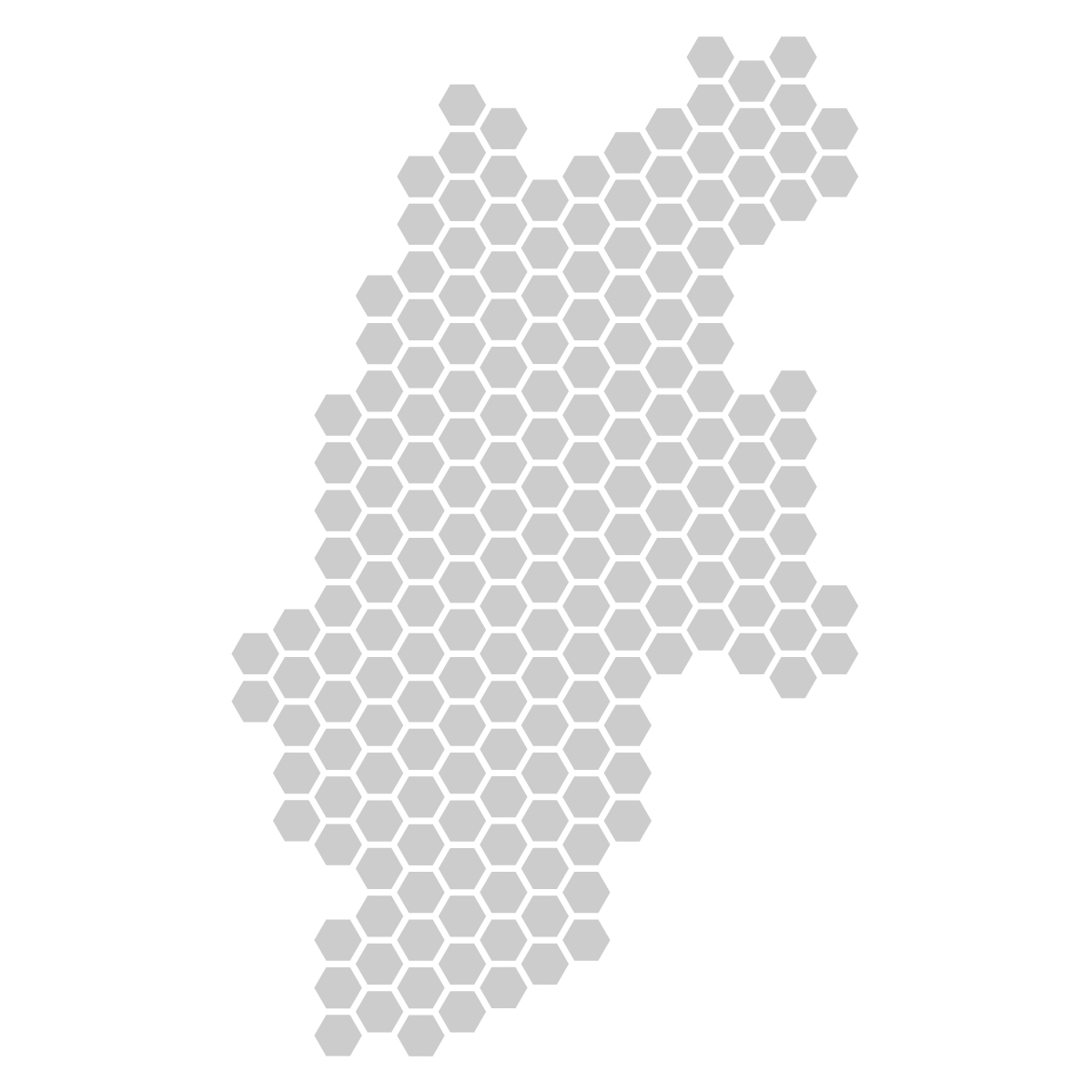 長野県の無料フリーイラスト｜ドット・六角(グレー)