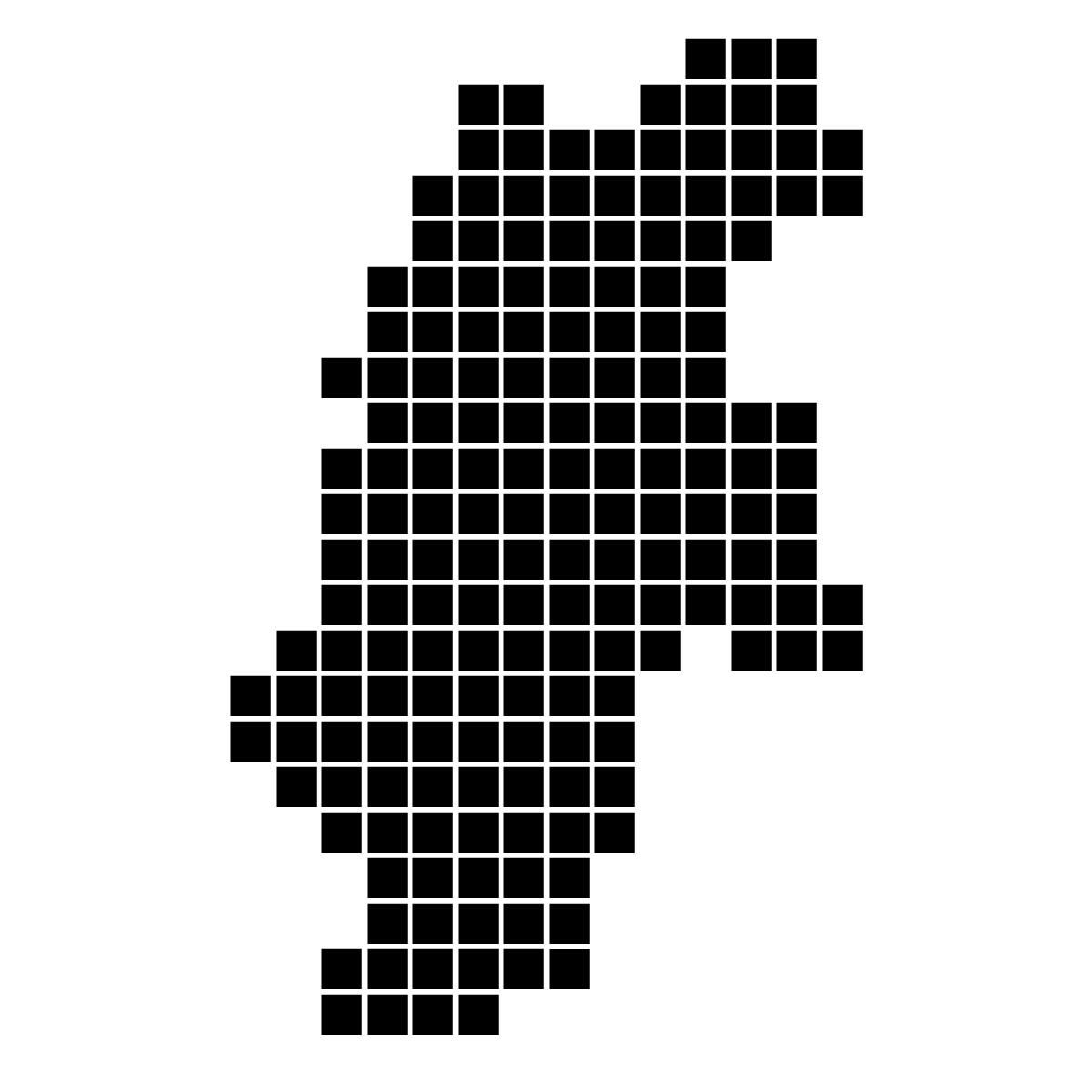 長野県の無料フリーイラスト｜ドット・四角1(黒)