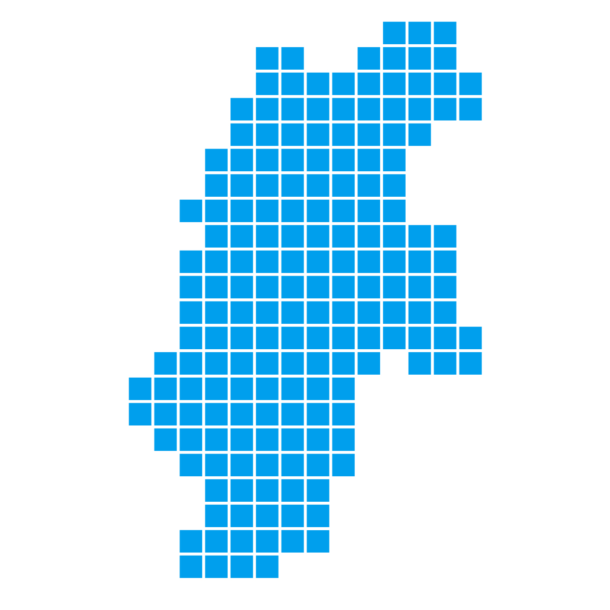 長野県の無料フリーイラスト｜ドット・四角1(青)