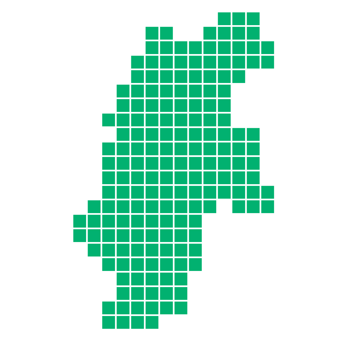 長野県の無料フリーイラスト｜ドット・四角1(緑)