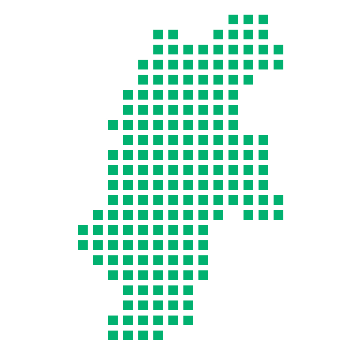 長野県の無料フリーイラスト｜ドット・四角2(緑)