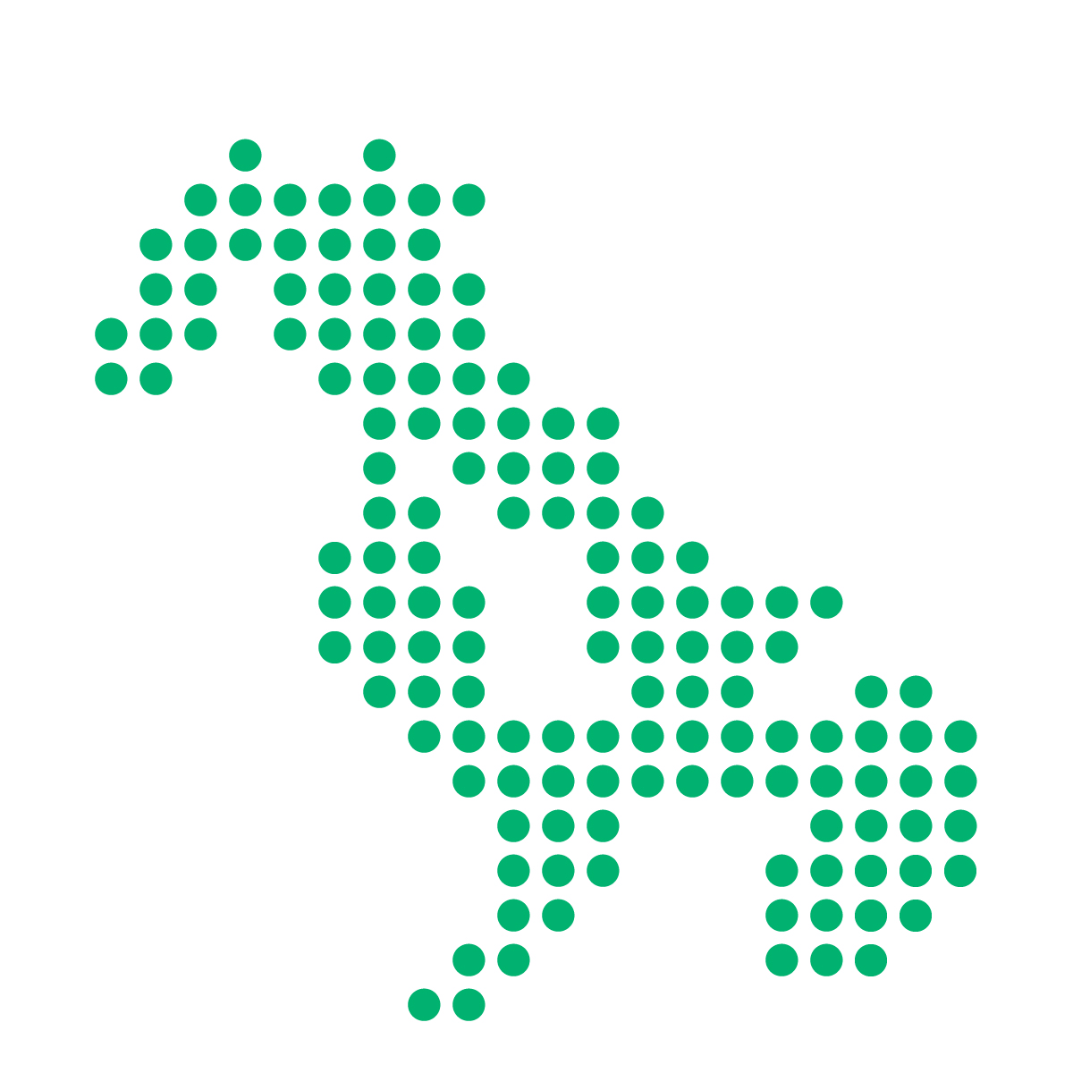 長崎県の無料フリーイラスト｜ドット・丸2(緑)