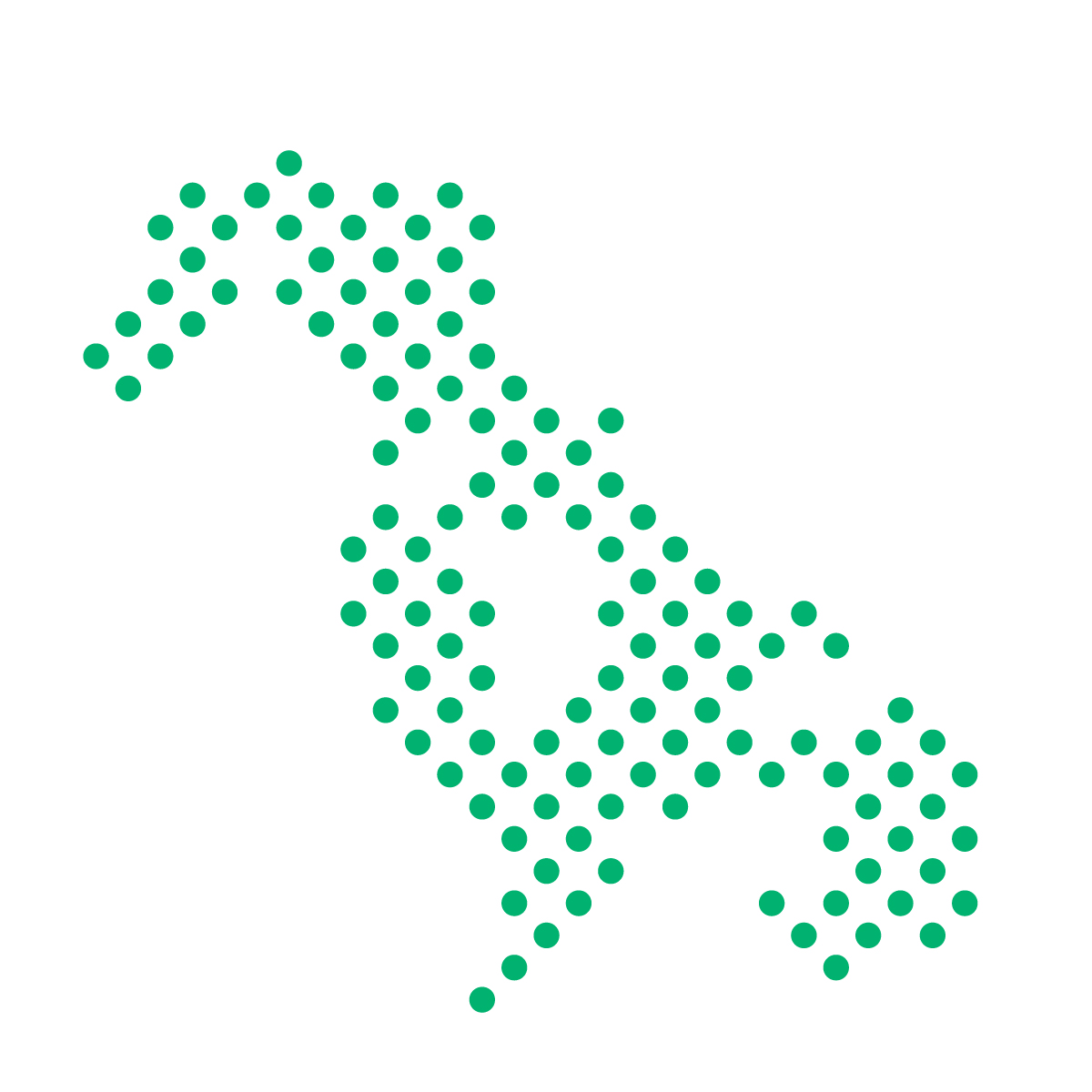 長崎県の無料フリーイラスト｜ドット・丸4(緑)