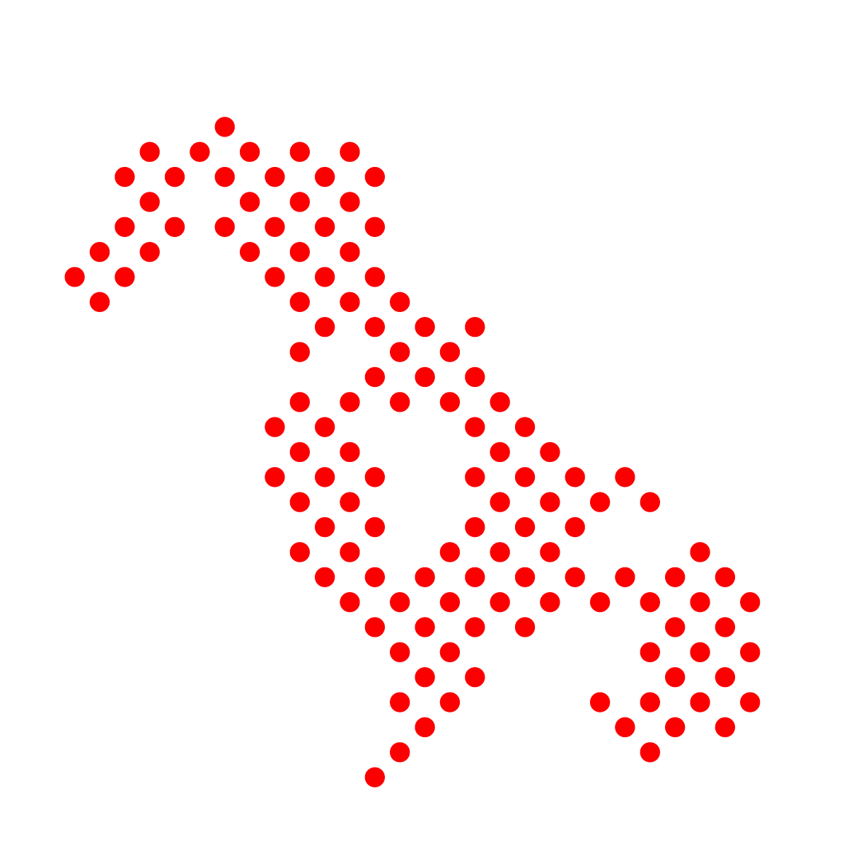 長崎県の無料フリーイラスト|ドット・丸4(赤)