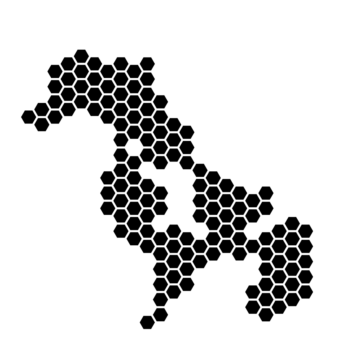 長崎県の無料フリーイラスト｜ドット・六角(黒)