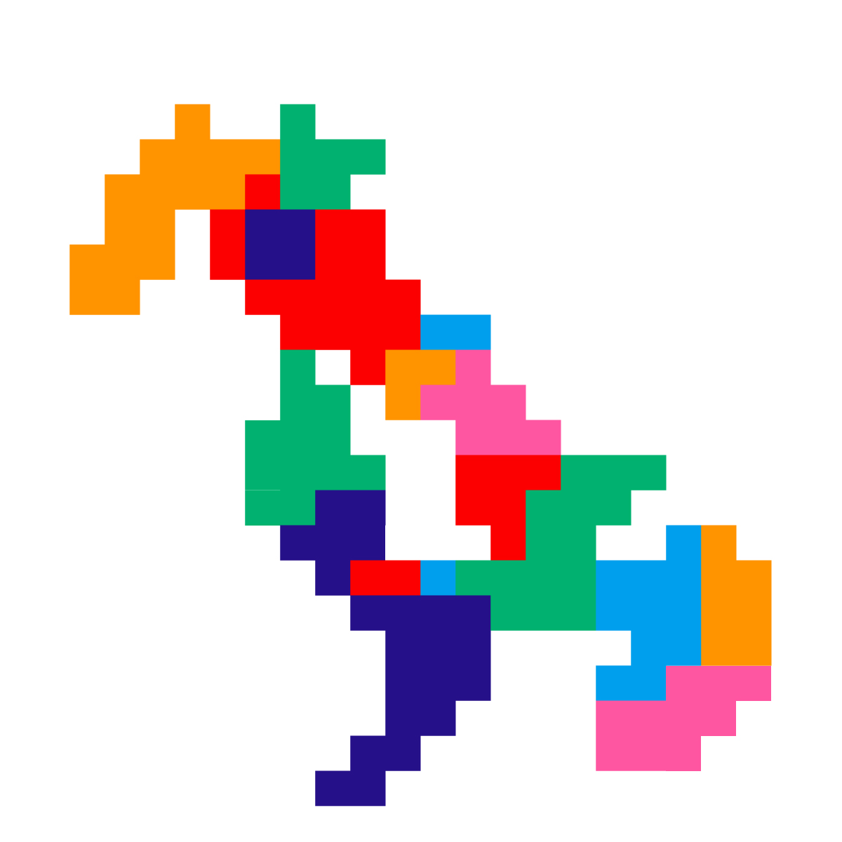 長崎県の無料フリーイラスト｜ドット・四角3(カラフル)