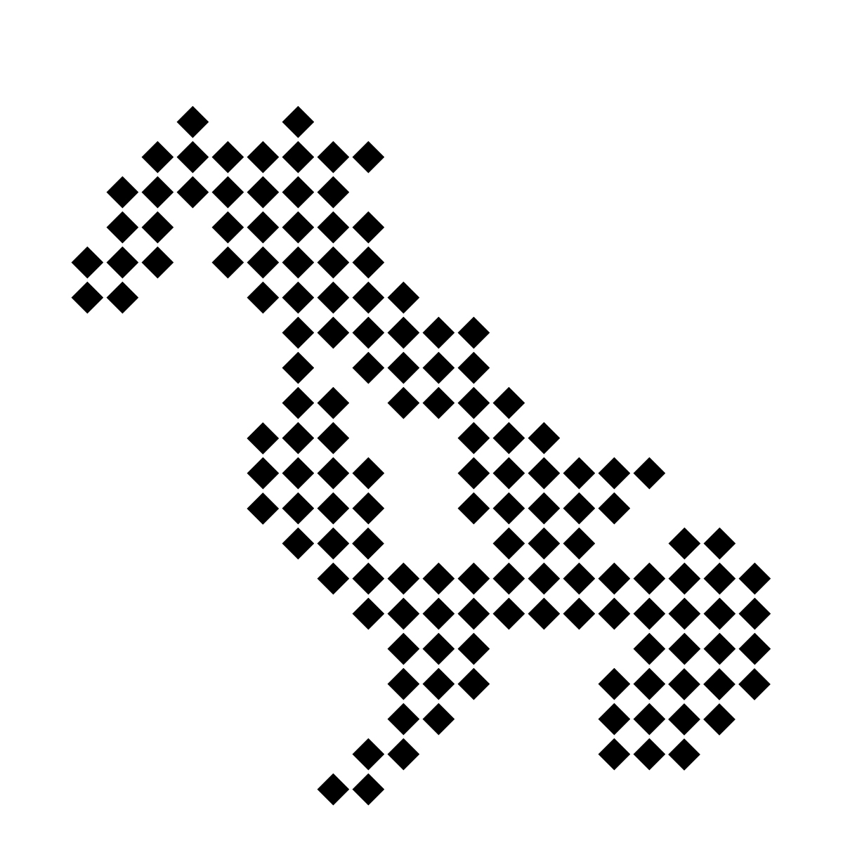 長崎県の無料フリーイラスト｜ドット・四角4(黒)