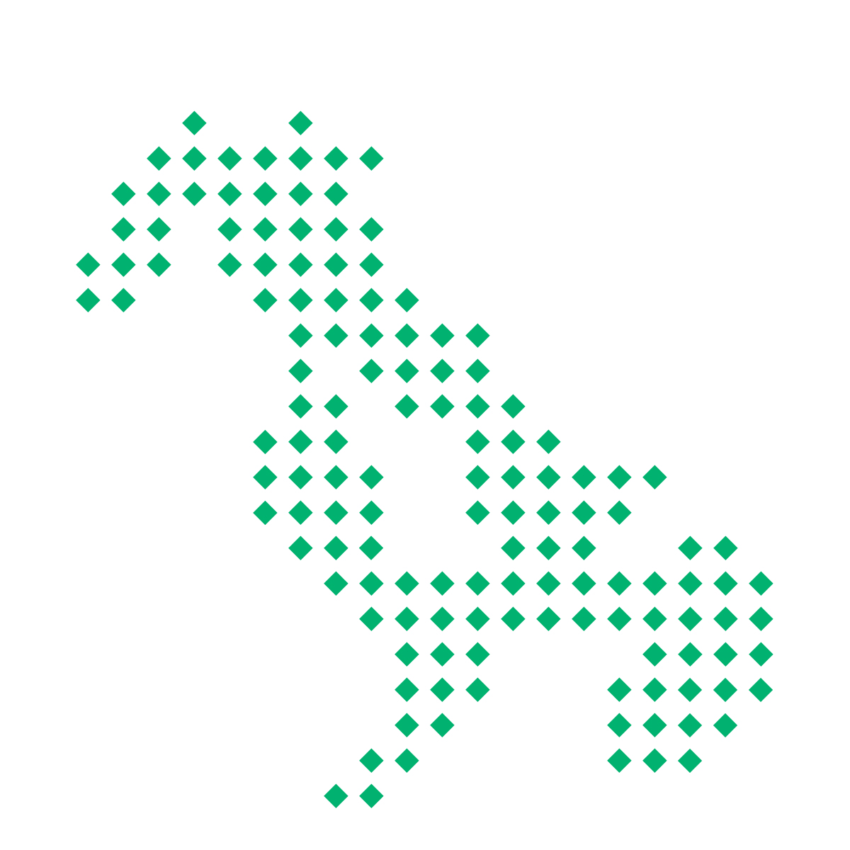 長崎県の無料フリーイラスト｜ドット・四角5(緑)