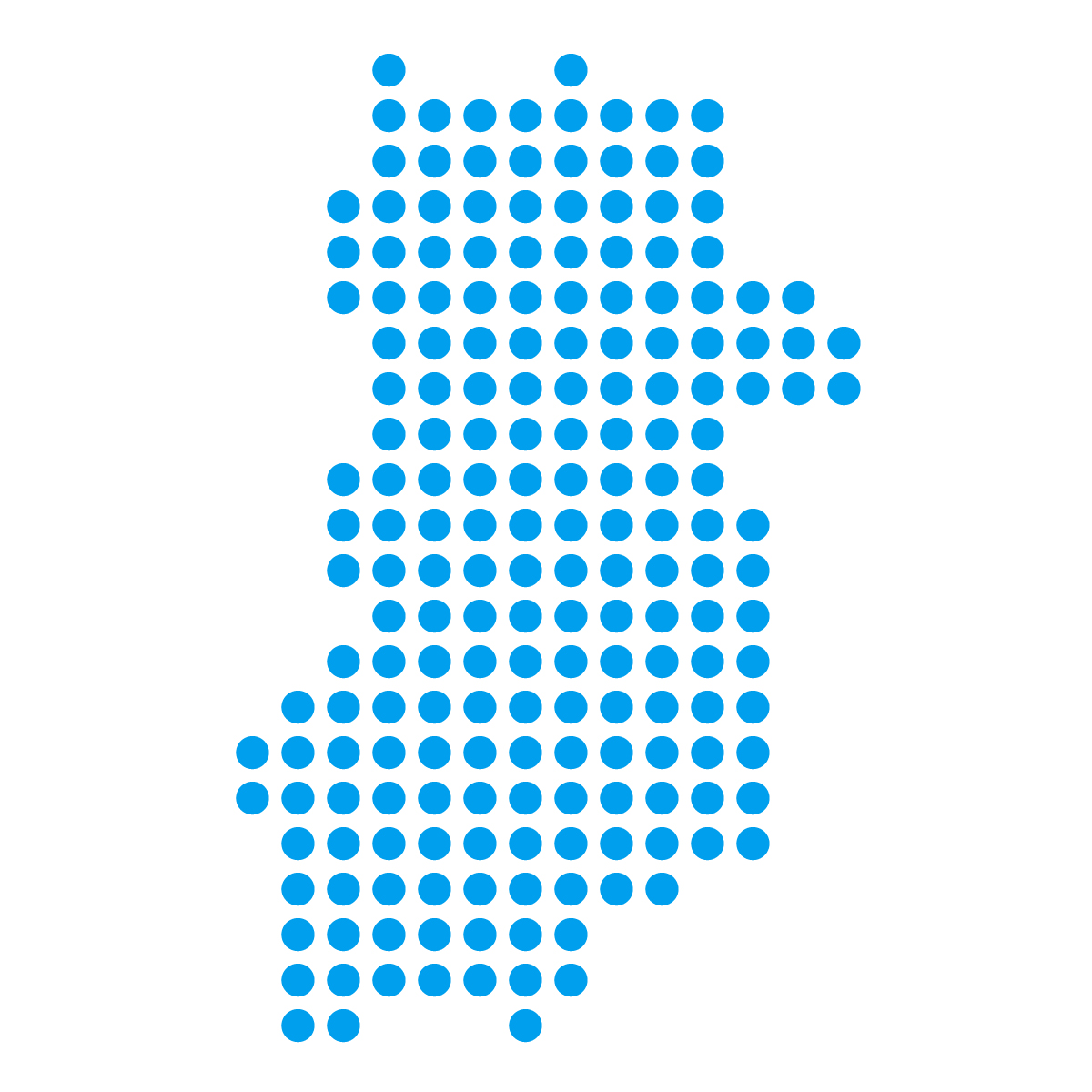 奈良県の無料フリーイラスト|ドット・丸2(青)