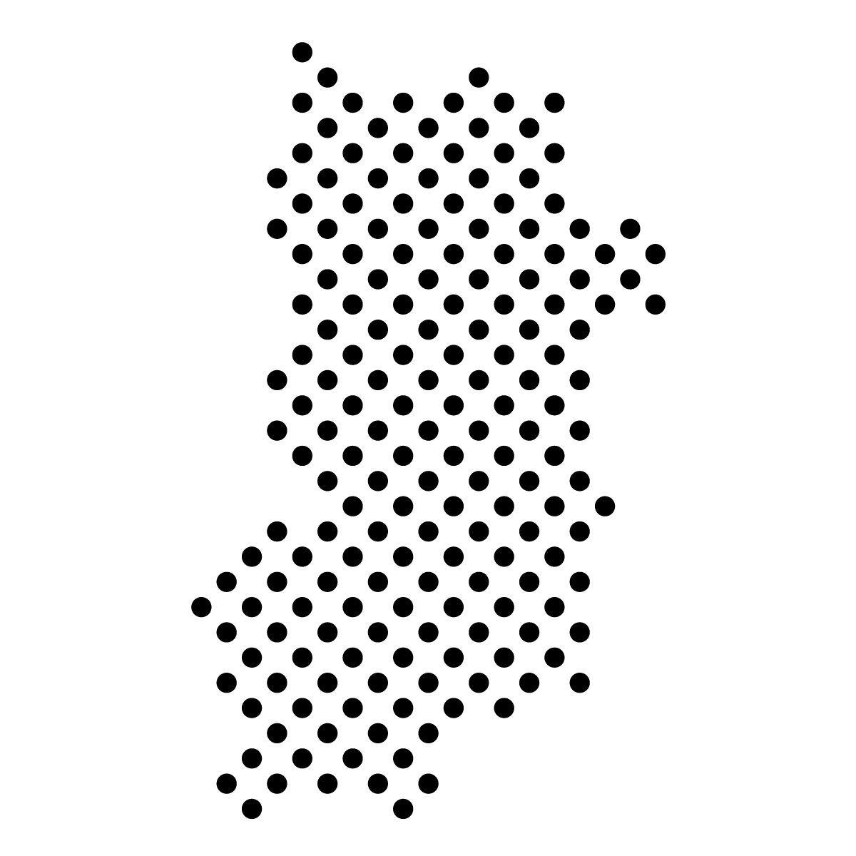 奈良県の無料フリーイラスト｜ドット・丸4(黒)