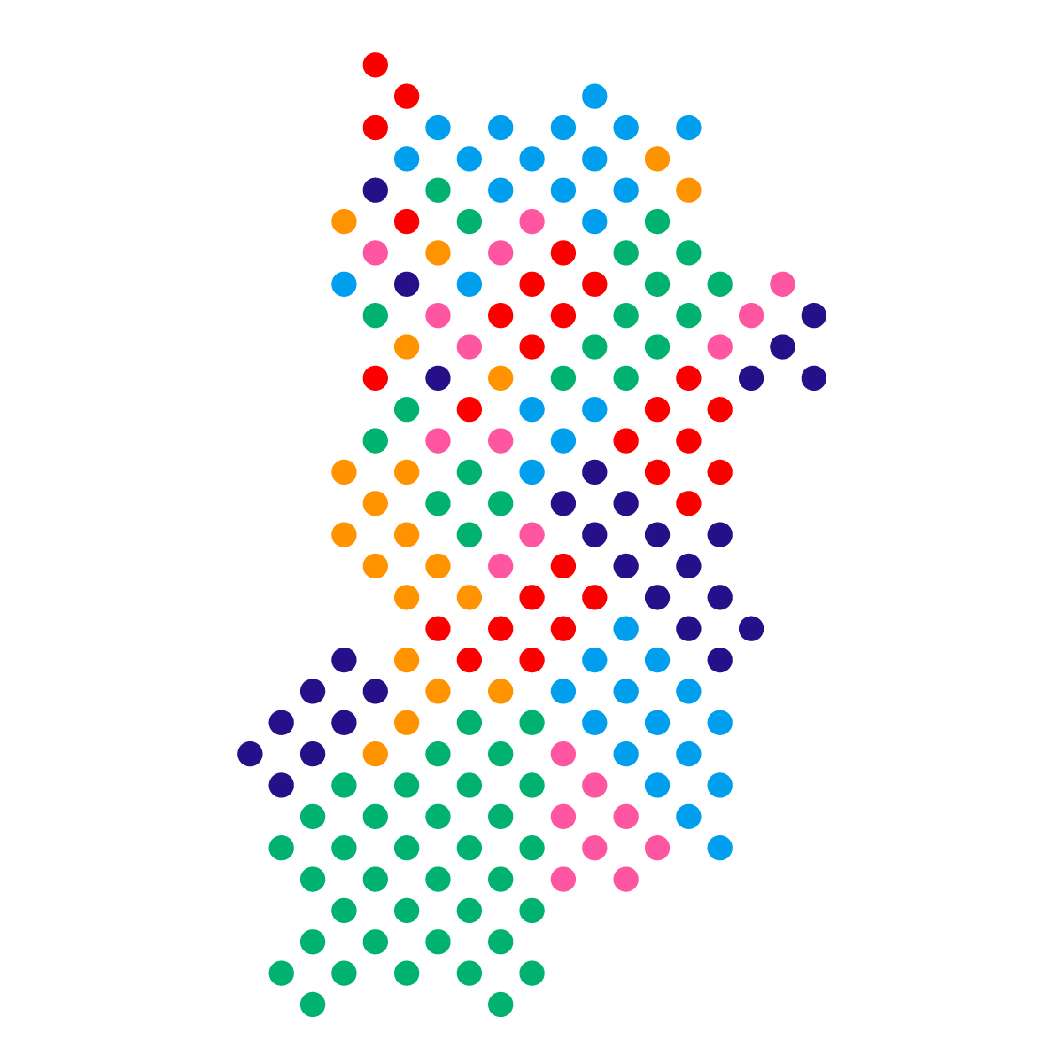 奈良県の無料フリーイラスト｜ドット・丸4(カラフル)