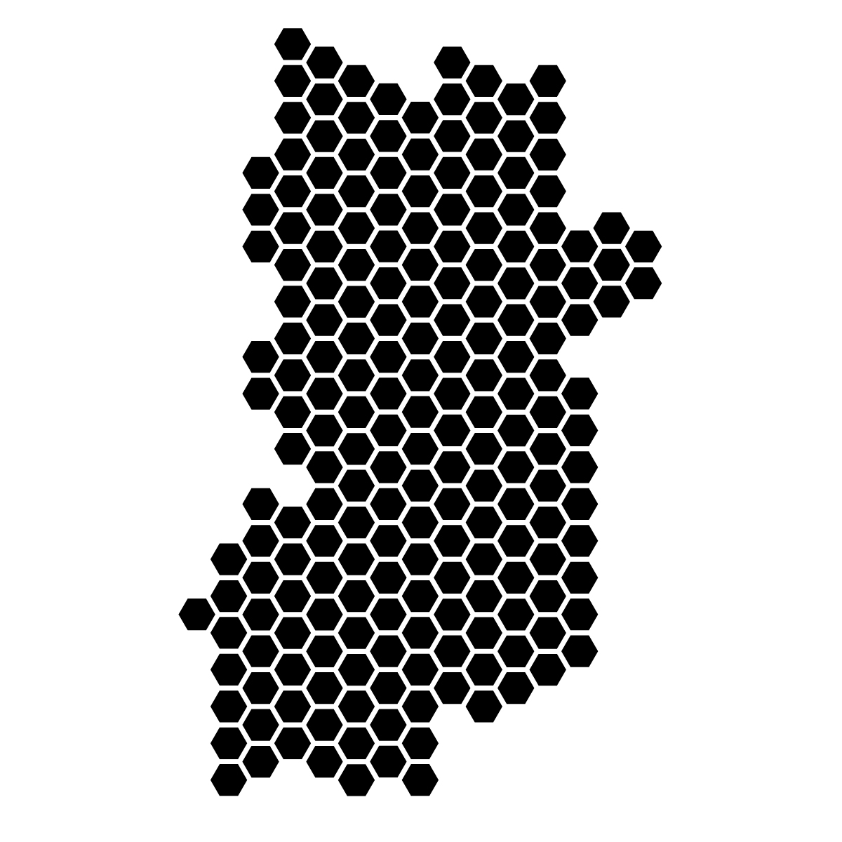 奈良県の無料フリーイラスト｜ドット・六角(黒)