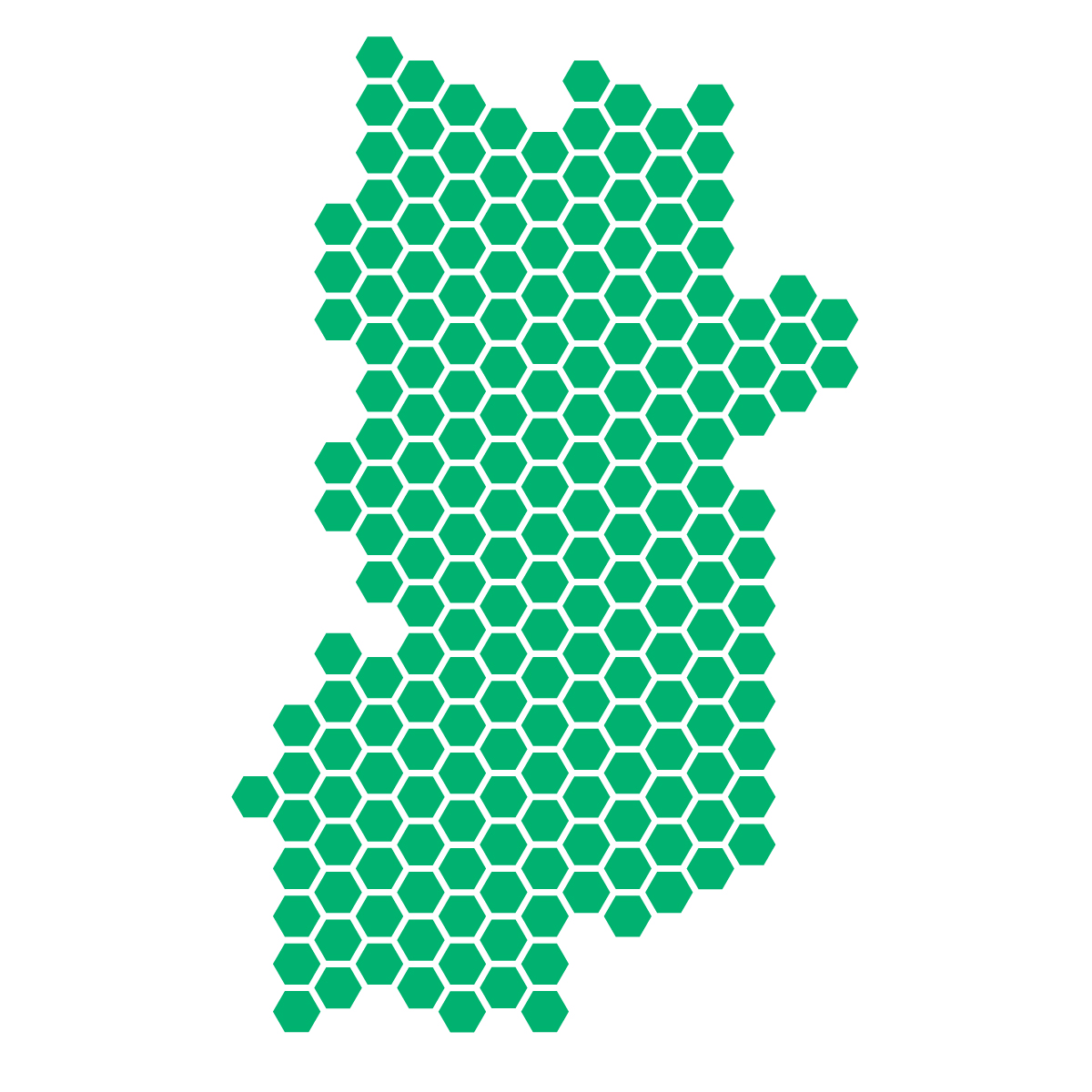 奈良県の無料フリーイラスト｜ドット・六角(緑)