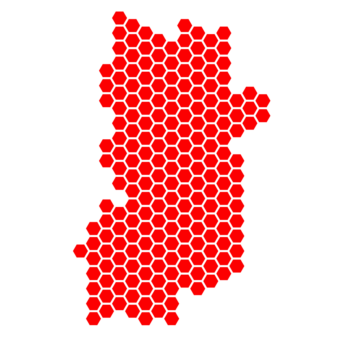 奈良県の無料フリーイラスト|ドット・六角(赤)