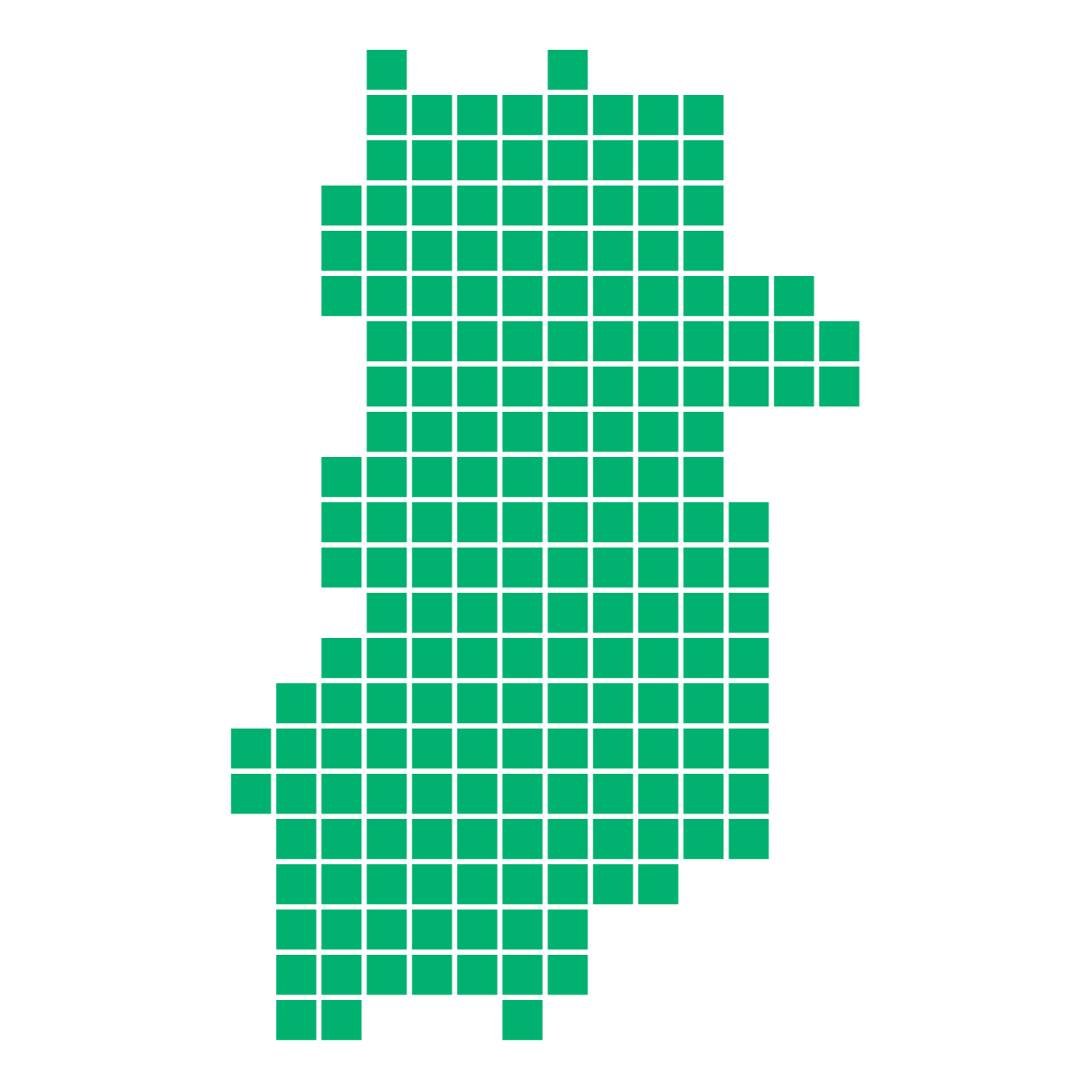 奈良県の無料フリーイラスト｜ドット・四角1(緑)