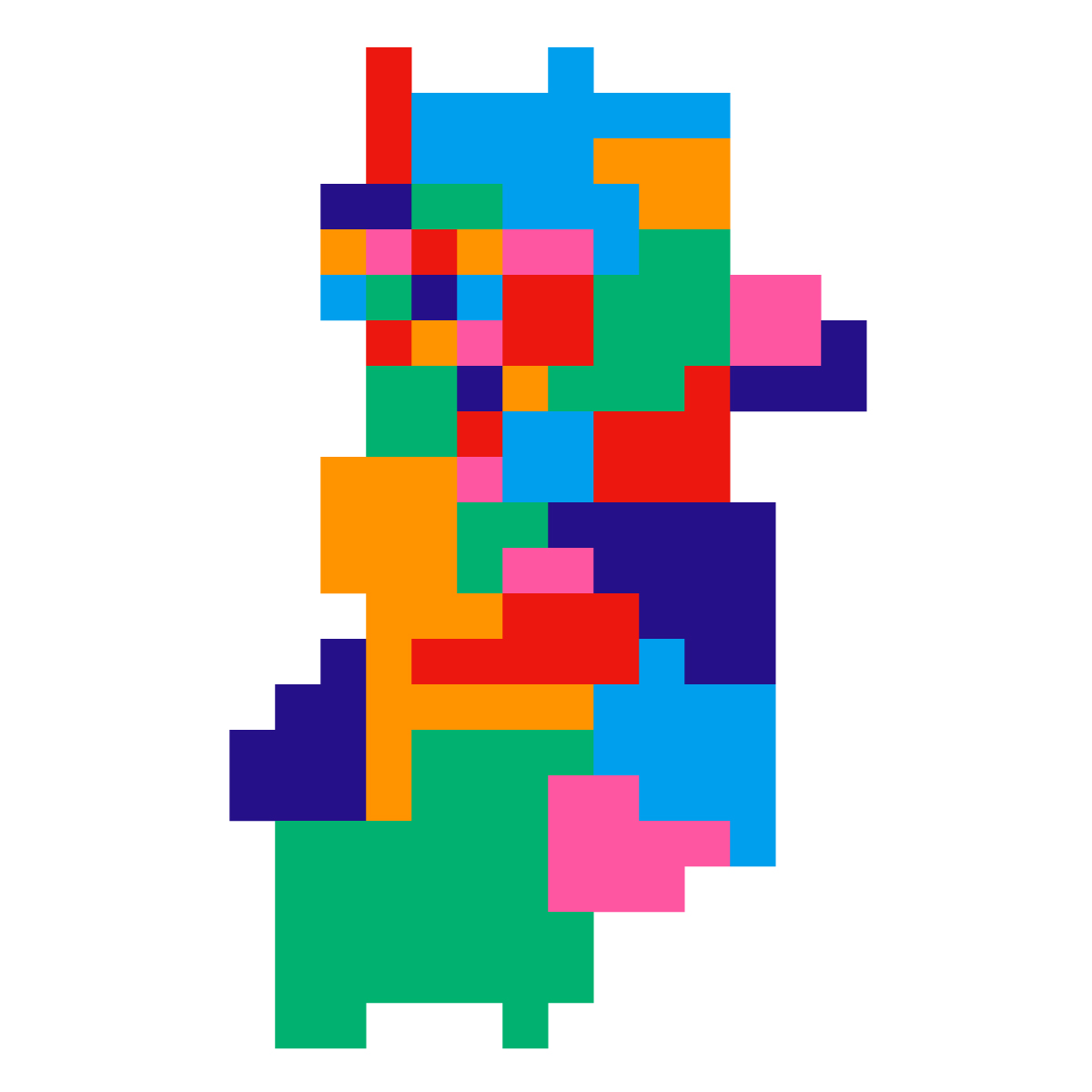 奈良県の無料フリーイラスト｜ドット・四角3(カラフル)