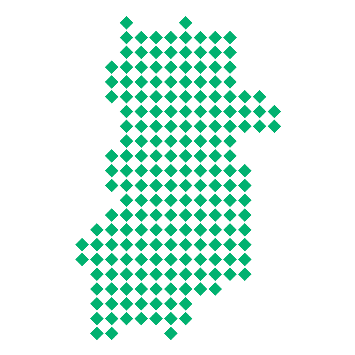 奈良県の無料フリーイラスト|ドット・四角4(緑)
