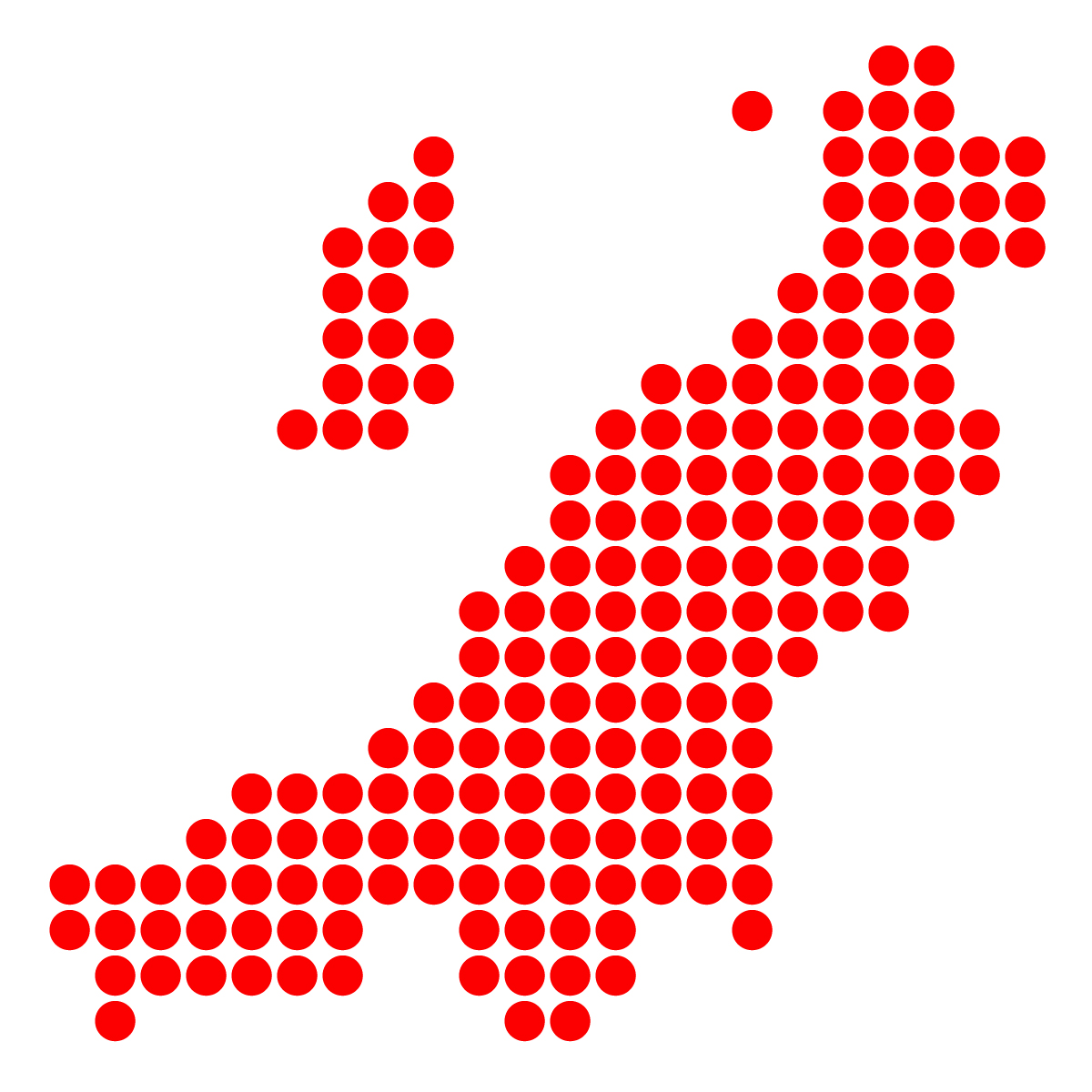 新潟県の無料フリーイラスト｜ドット・丸1(赤)