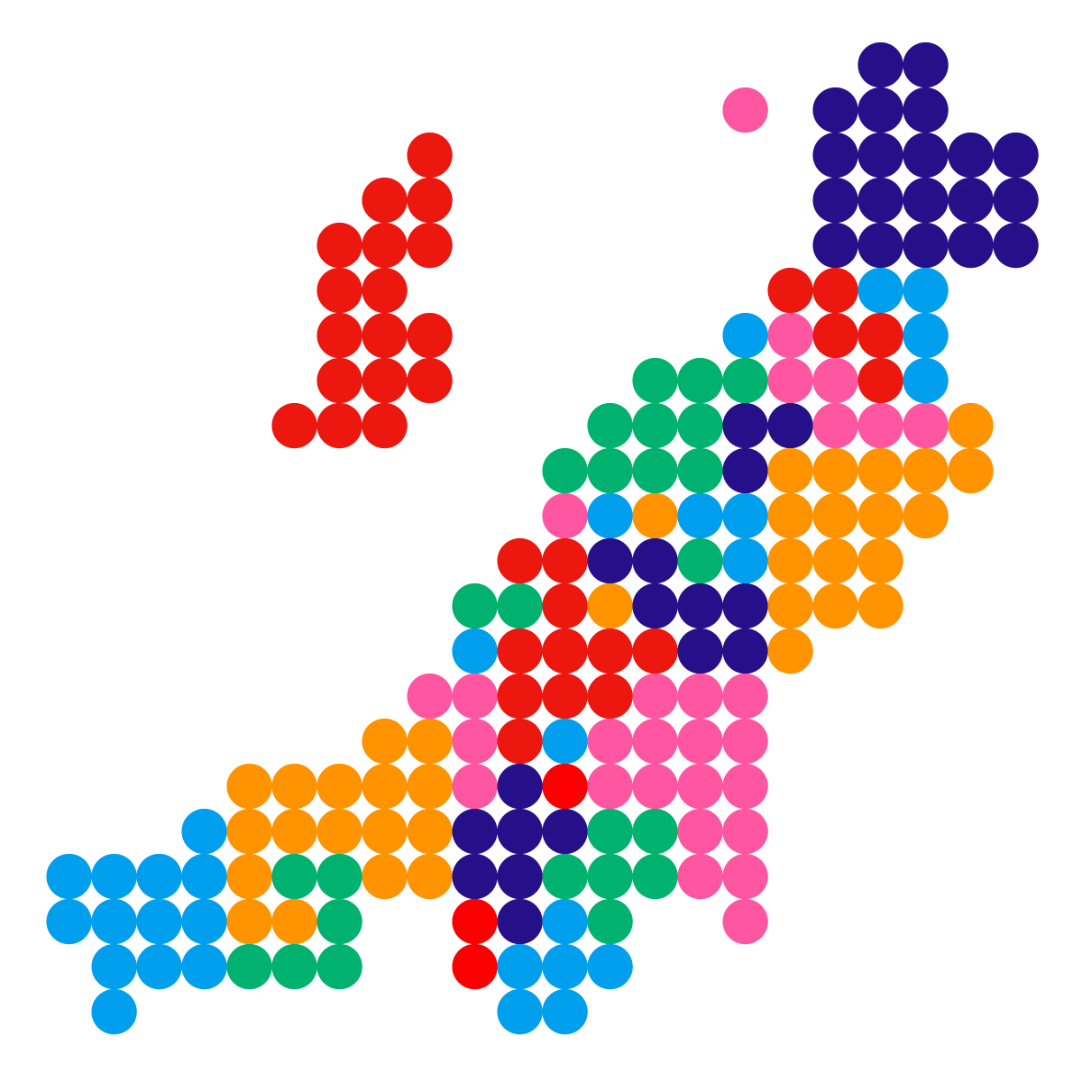 新潟県の無料フリーイラスト｜ドット・丸3(カラフル)