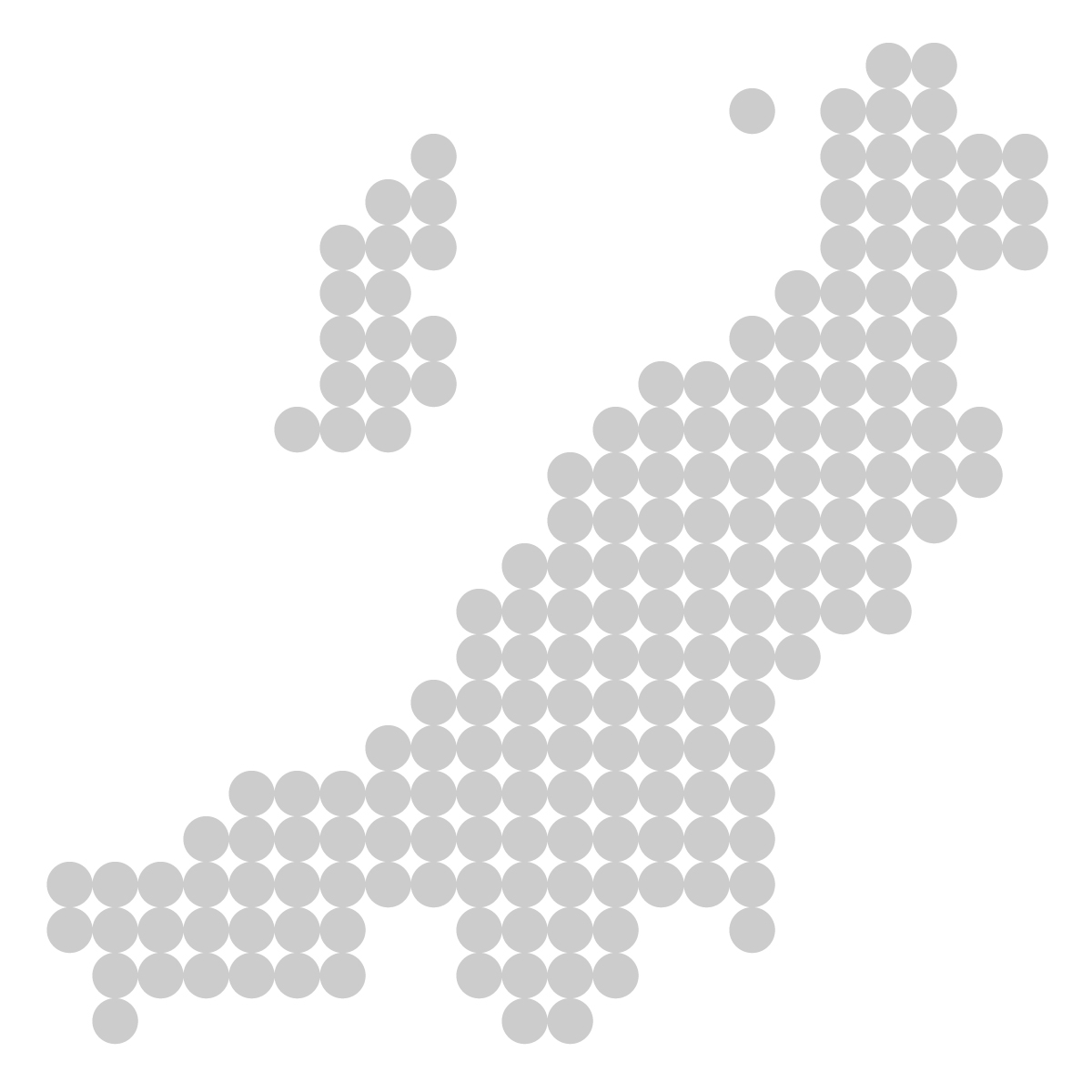 新潟県の無料フリーイラスト|ドット・丸3(グレー)
