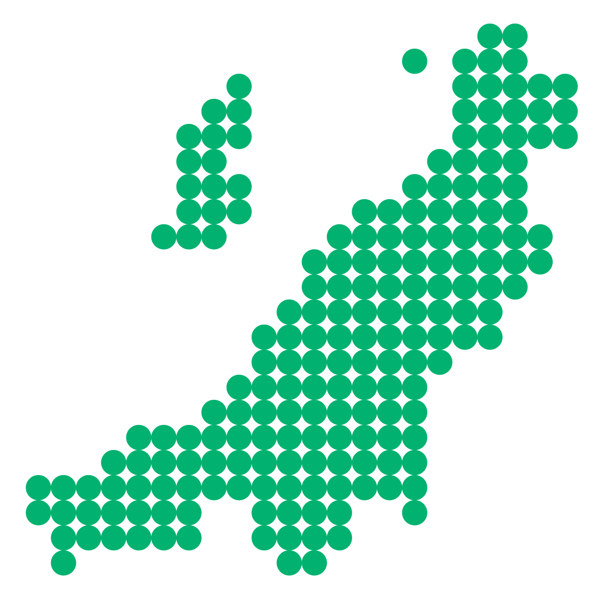 新潟県の無料フリーイラスト｜ドット・丸3(緑)
