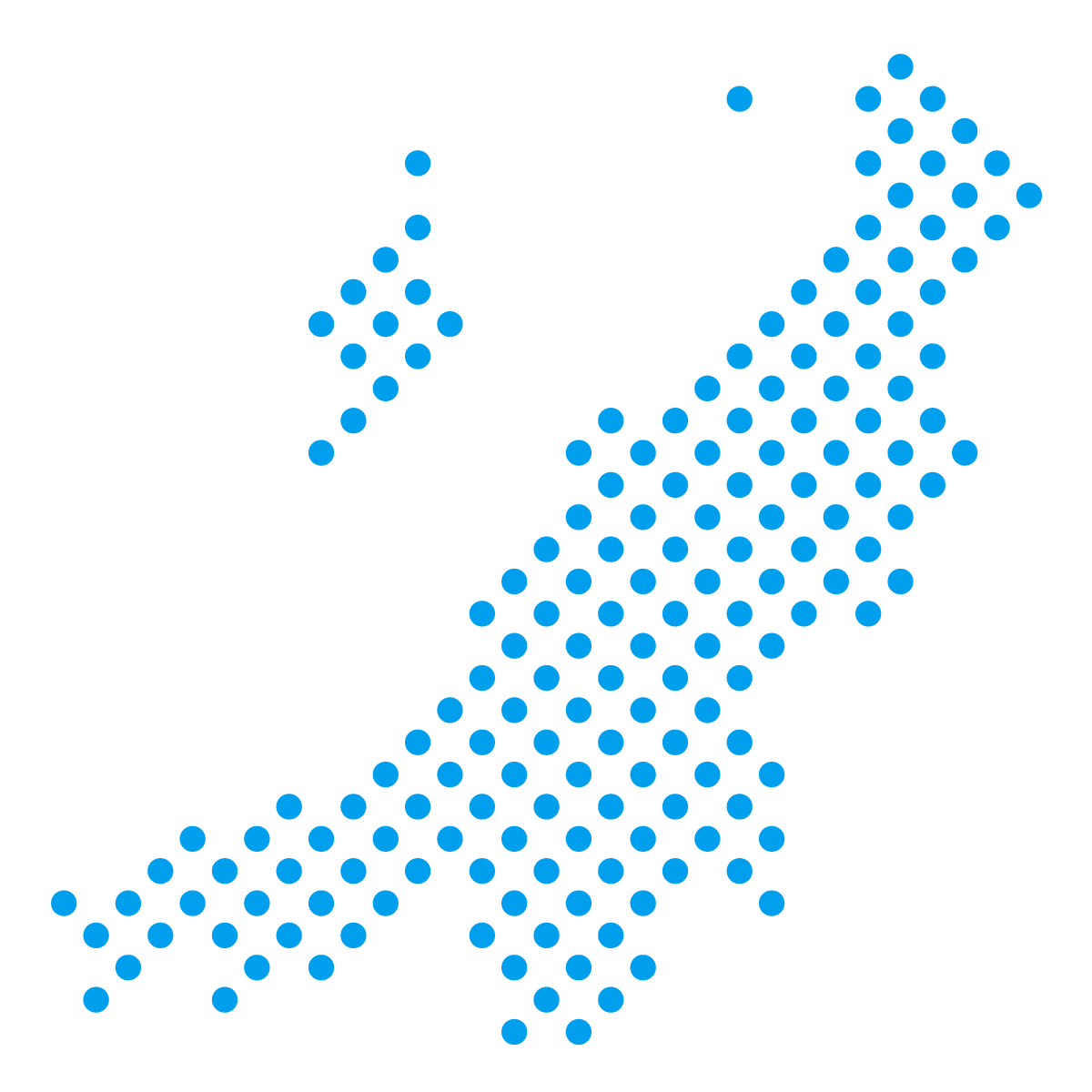 新潟県の無料フリーイラスト｜ドット・丸4(青)