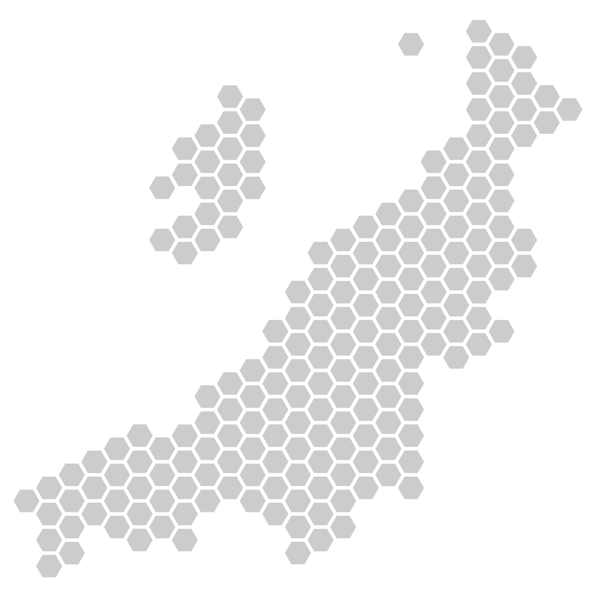 新潟県の無料フリーイラスト|ドット・六角(グレー)