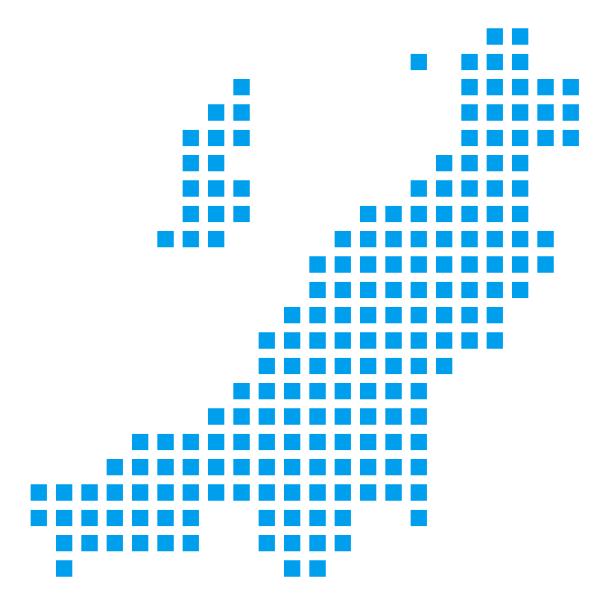 新潟県の無料フリーイラスト｜ドット・四角2(青)