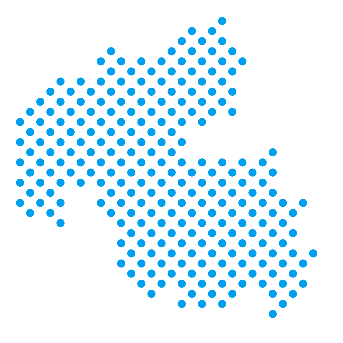 大分県の無料フリーイラスト｜ドット・丸4(青)