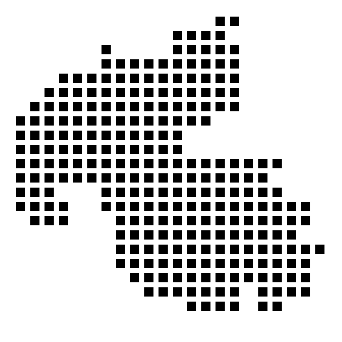 大分県の無料フリーイラスト｜ドット・四角2(黒)