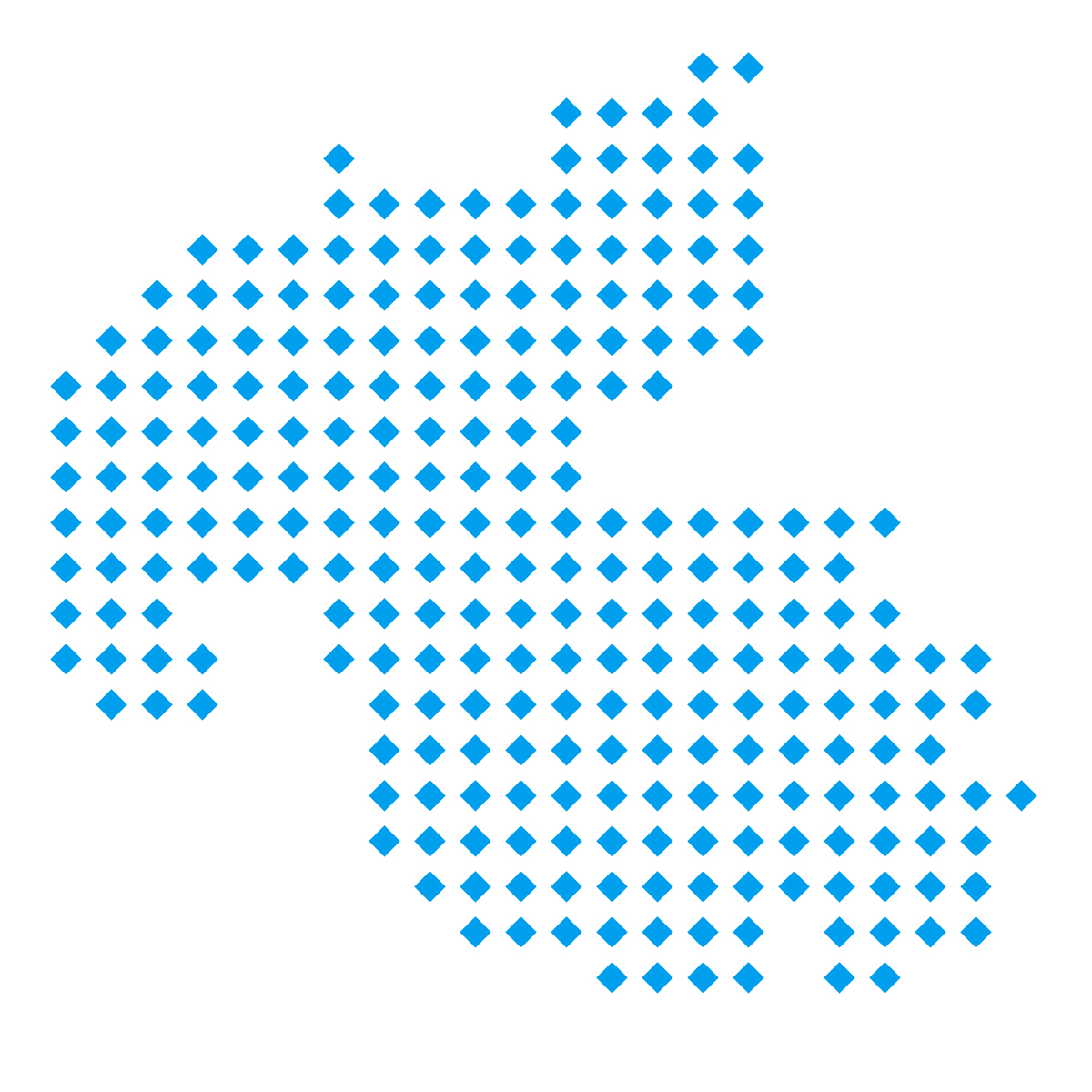 大分県の無料フリーイラスト｜ドット・四角5(青)