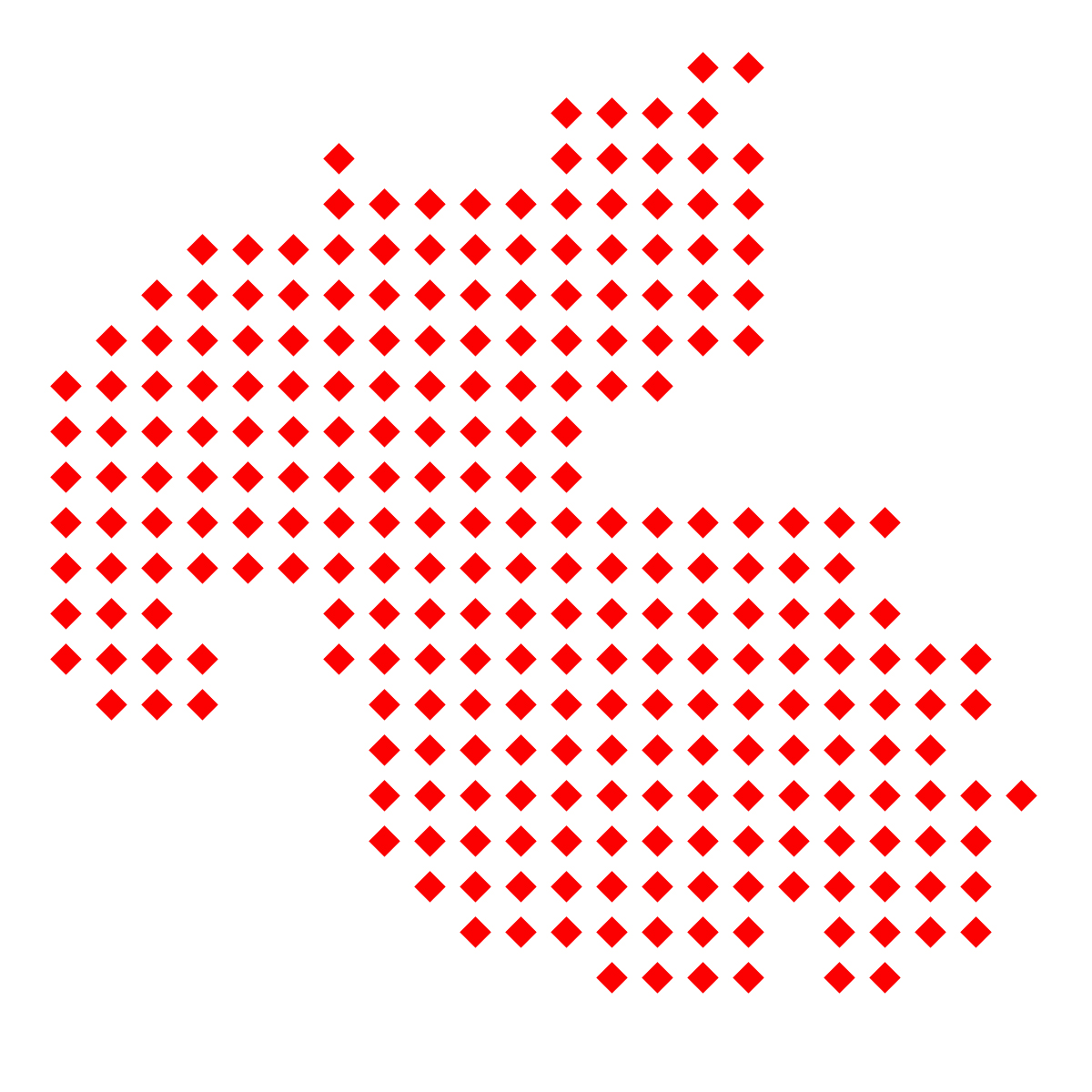 大分県の無料フリーイラスト｜ドット・四角5(赤)