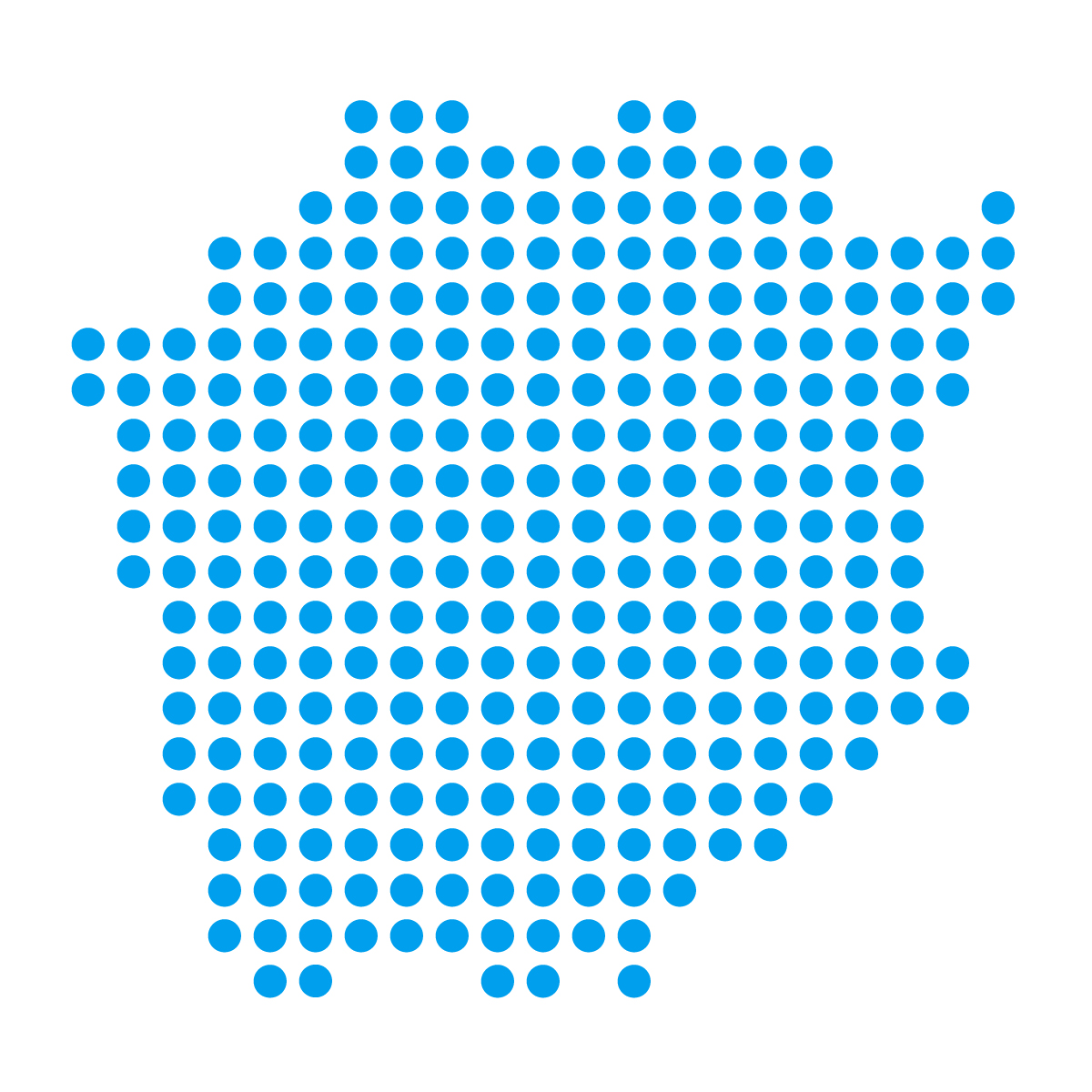 岡山県の無料フリーイラスト｜ドット・丸2(青)