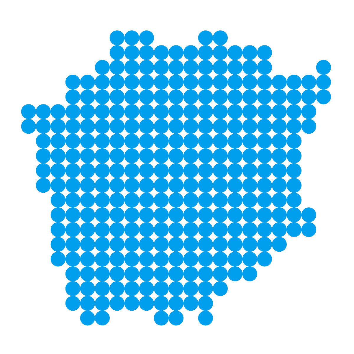 岡山県の無料フリーイラスト｜ドット・丸3(青)